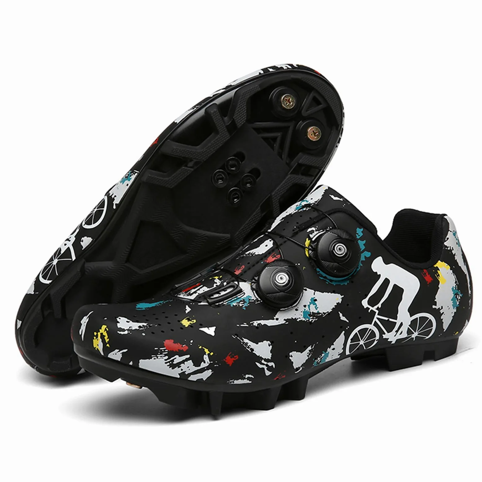Zapatillas Ciclismo MTB para Hombre Mujer Zapatillas Bicicleta de Montaña Zapatillas Ciclismo Carretera Antideslizantes Respirables Zapatillas de Ciclismo