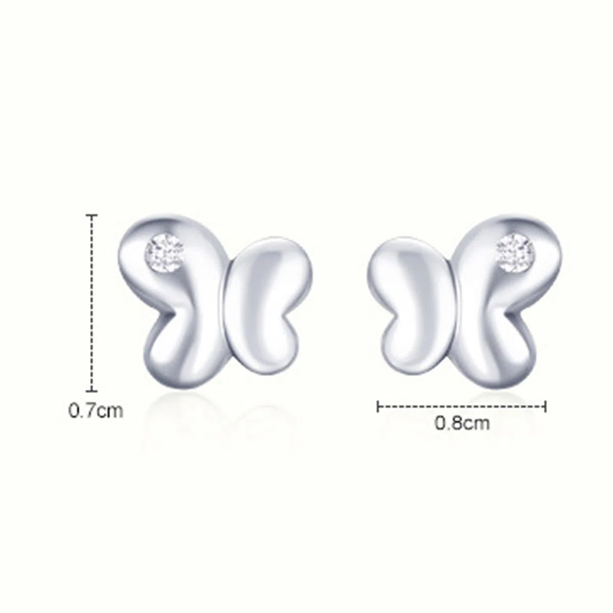 Pendientes de tuerca de oro real de 9/14/18 quilates para mujer, bonitos aretes de mariposa con moissanita para ella