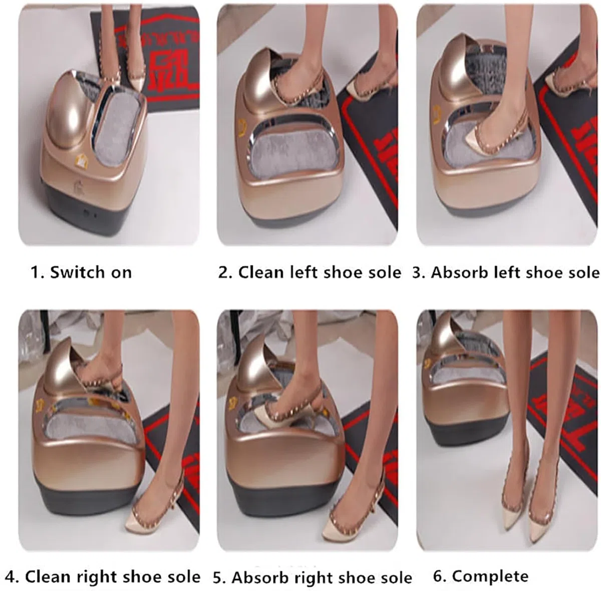 Máquina automática de limpieza y pulido de suelas de zapatos con interruptor de sensor inteligente, no necesita cubiertas de zapatos, perfecta para hoteles y uso comercial