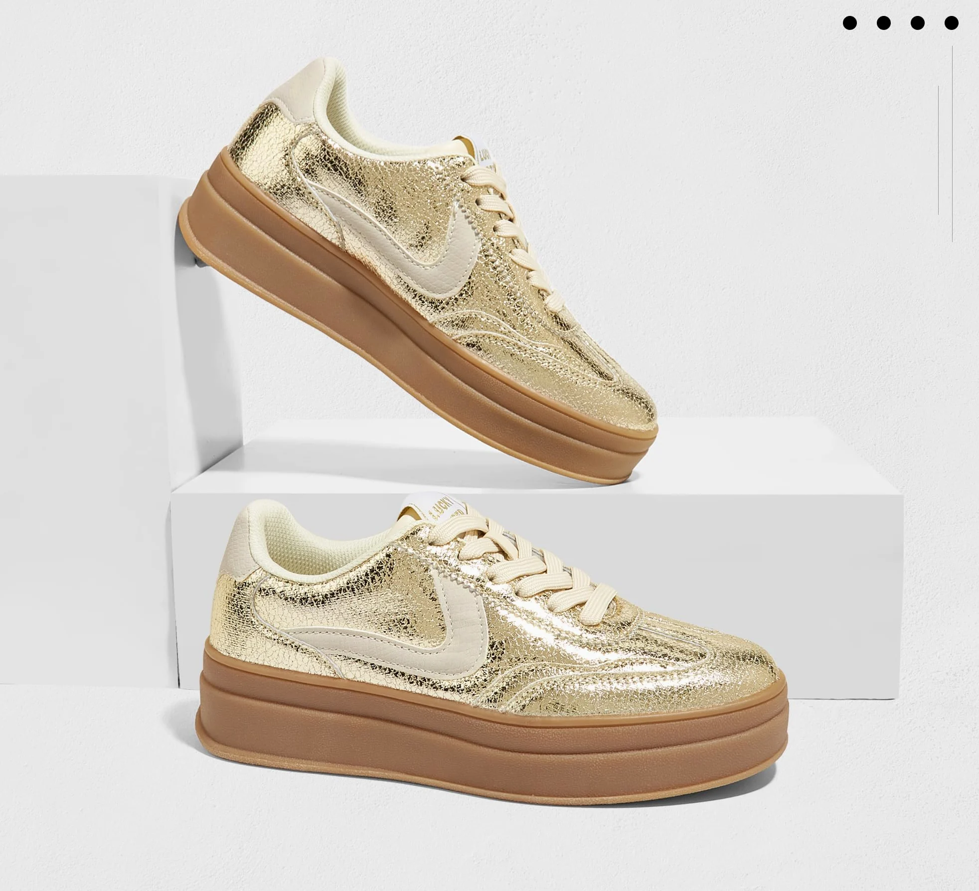 LUCKY STEP Zapatillas de Plataforma para Mujer – Retro, Casuales, Cómodas, Zapatos de Caminar, Suela Gruesa, Elegantes, Clásicas, Tenis
