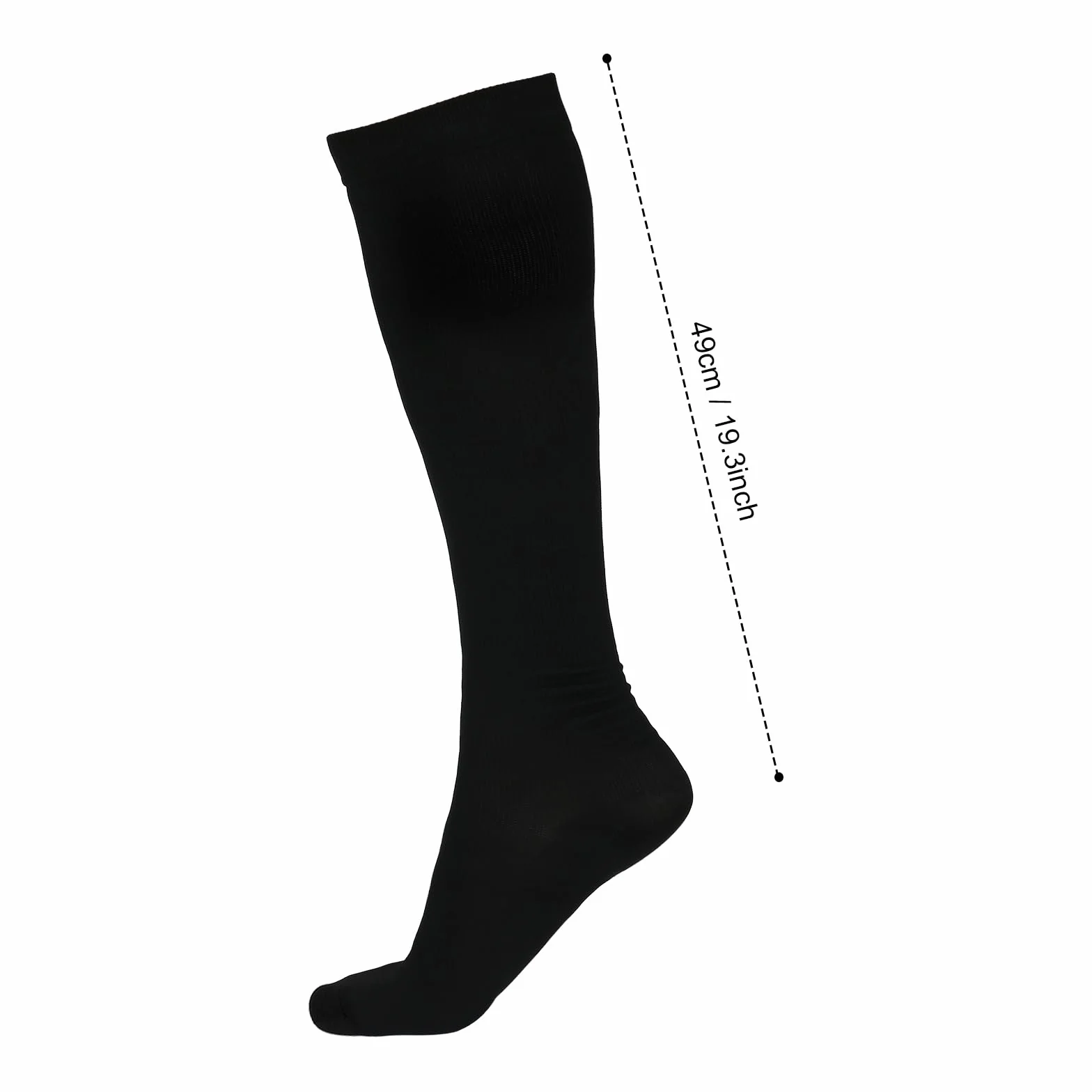 Medias de Compresión Deportivas Talla EU 40-45, Calcetines de Compresión Negros 15-25 mmHg para Vuelos, Correr y Viajes