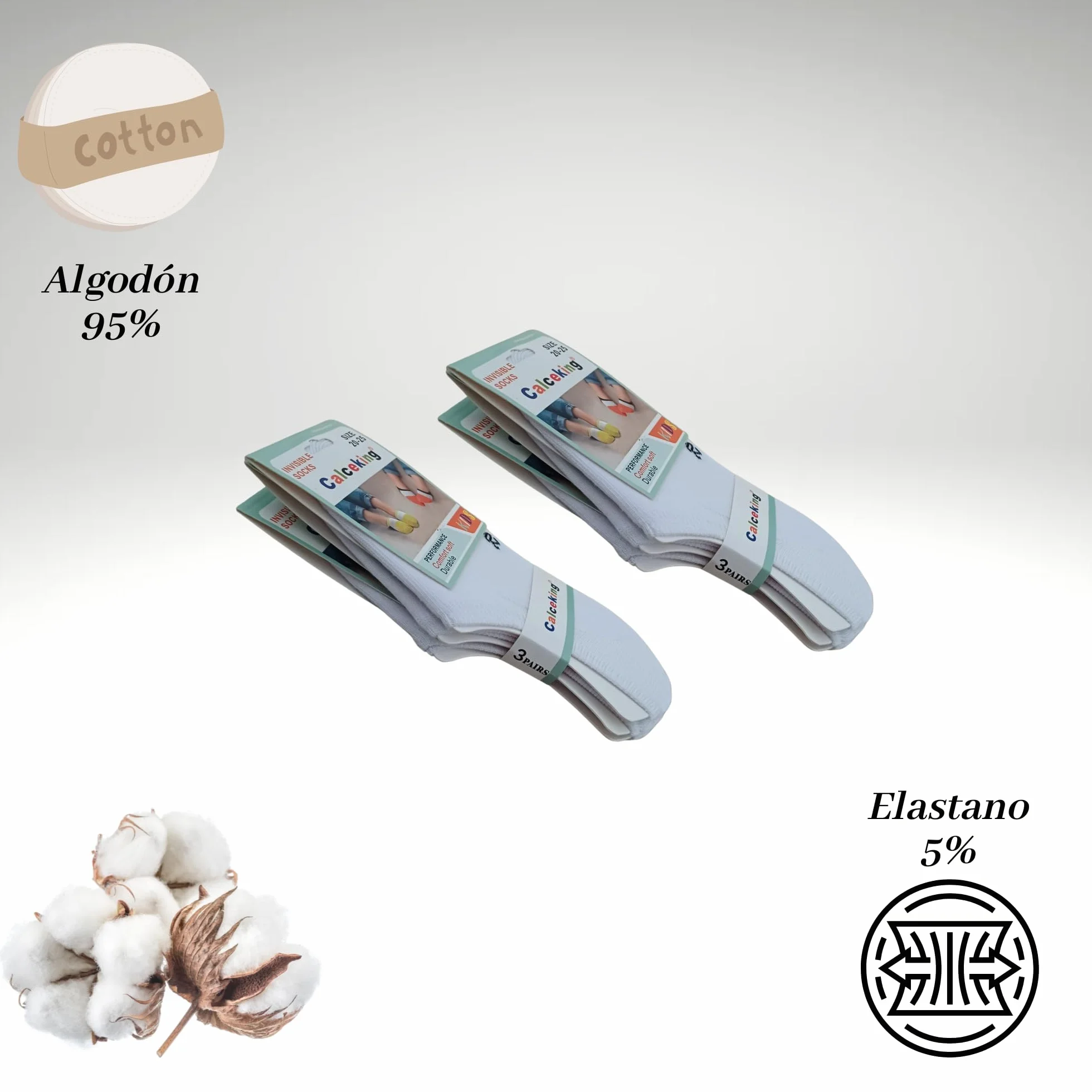 Calcetines invisibles niño niña algodón cortos transpirables antideslizantes silicona