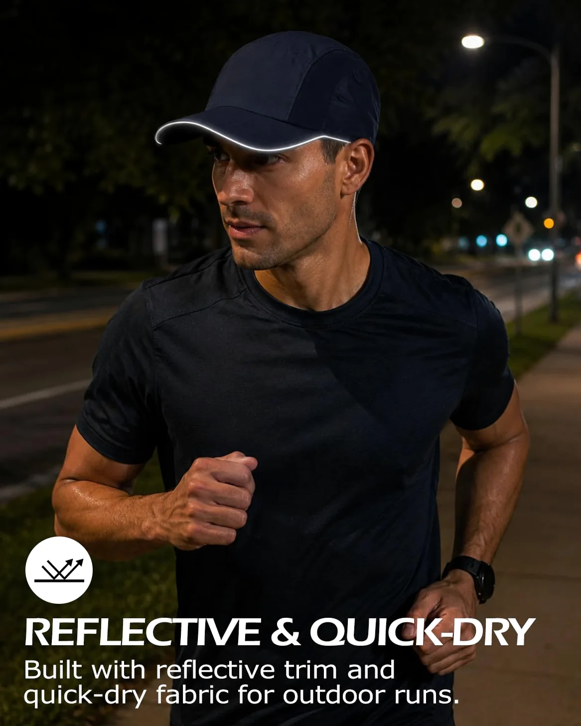 Feng Shui， Gorras para Correr XL/XXL, Gorra de béisbol de Cabeza Grande, Gorra Plegable para el Sol con Reflectante de Secado rápido, Ligera para Deportes al Aire Libre