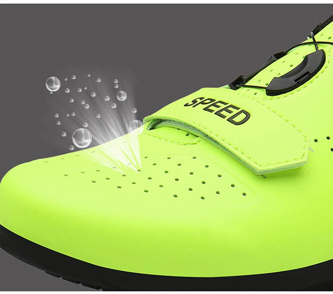 Calzado De Ciclismo Calzado De Ciclismo Sin Bloqueo Calzado Casual Unisex Buena Transpirabilidad Zapatillas De Bicicleta con Fondo Resistente Al Desgaste (41,Verde)