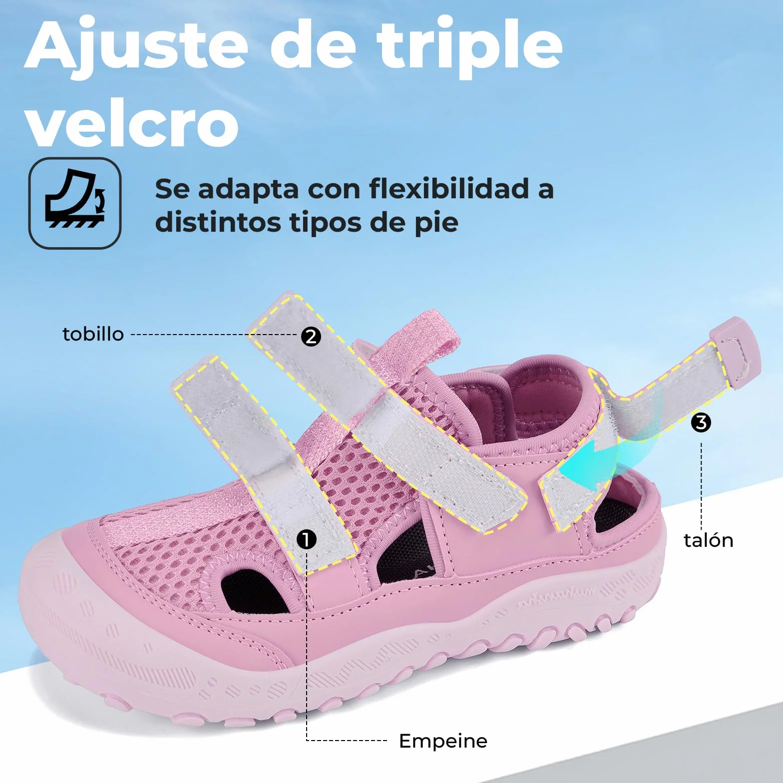 Mishansha Sandalias Niño Niña Trekking Puntera Cerrada Transpirables Antideslizantes Tallas 24-38