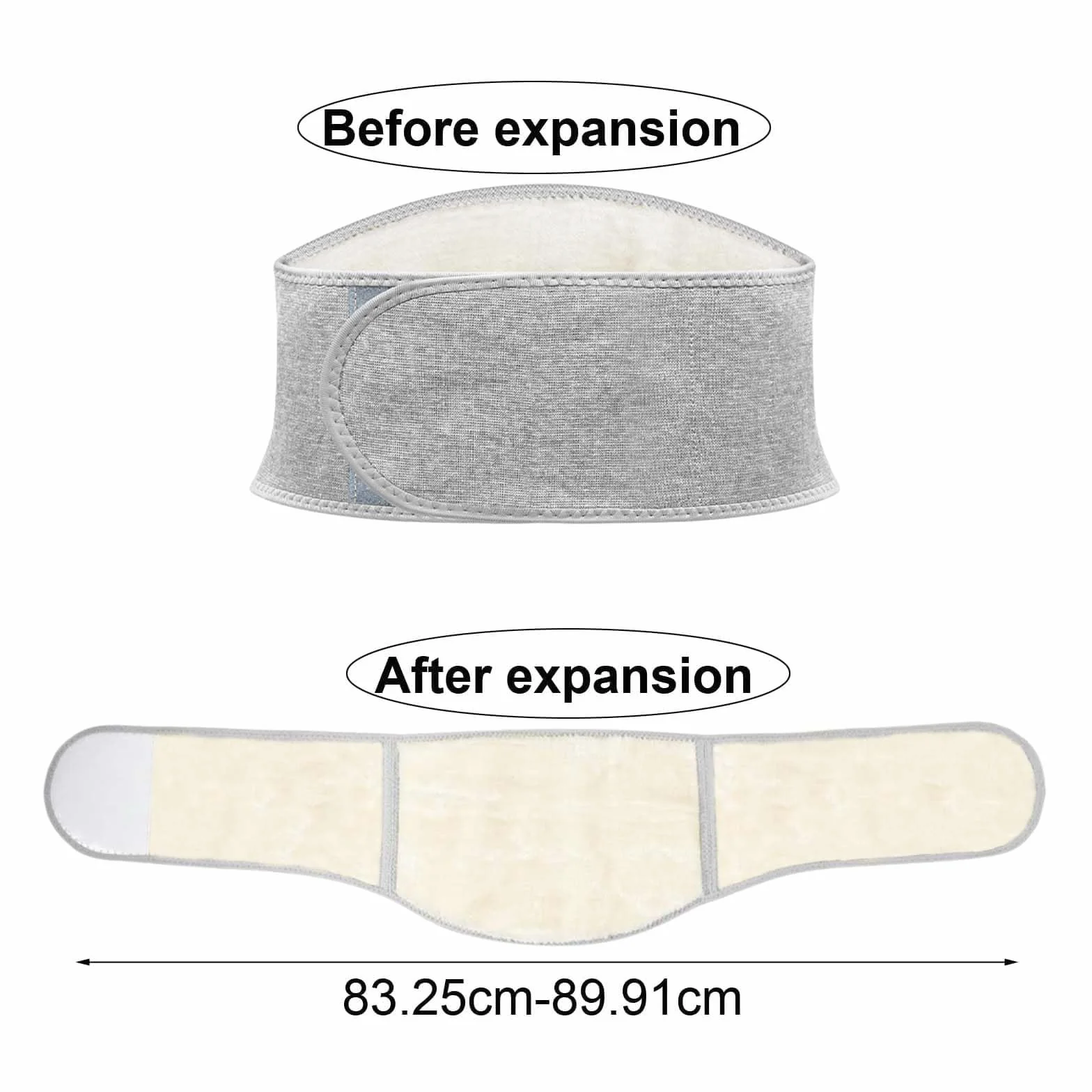 Winter Warmer Rückengurt,Calentador de espalda,Cinturón Lumbar de Peluche,Cinturón de soporte lumbar para mujer,cinturón de apoyo lumbar,cintura de apoyo caliente,Unisex Wärmegürtel (L) Weiß