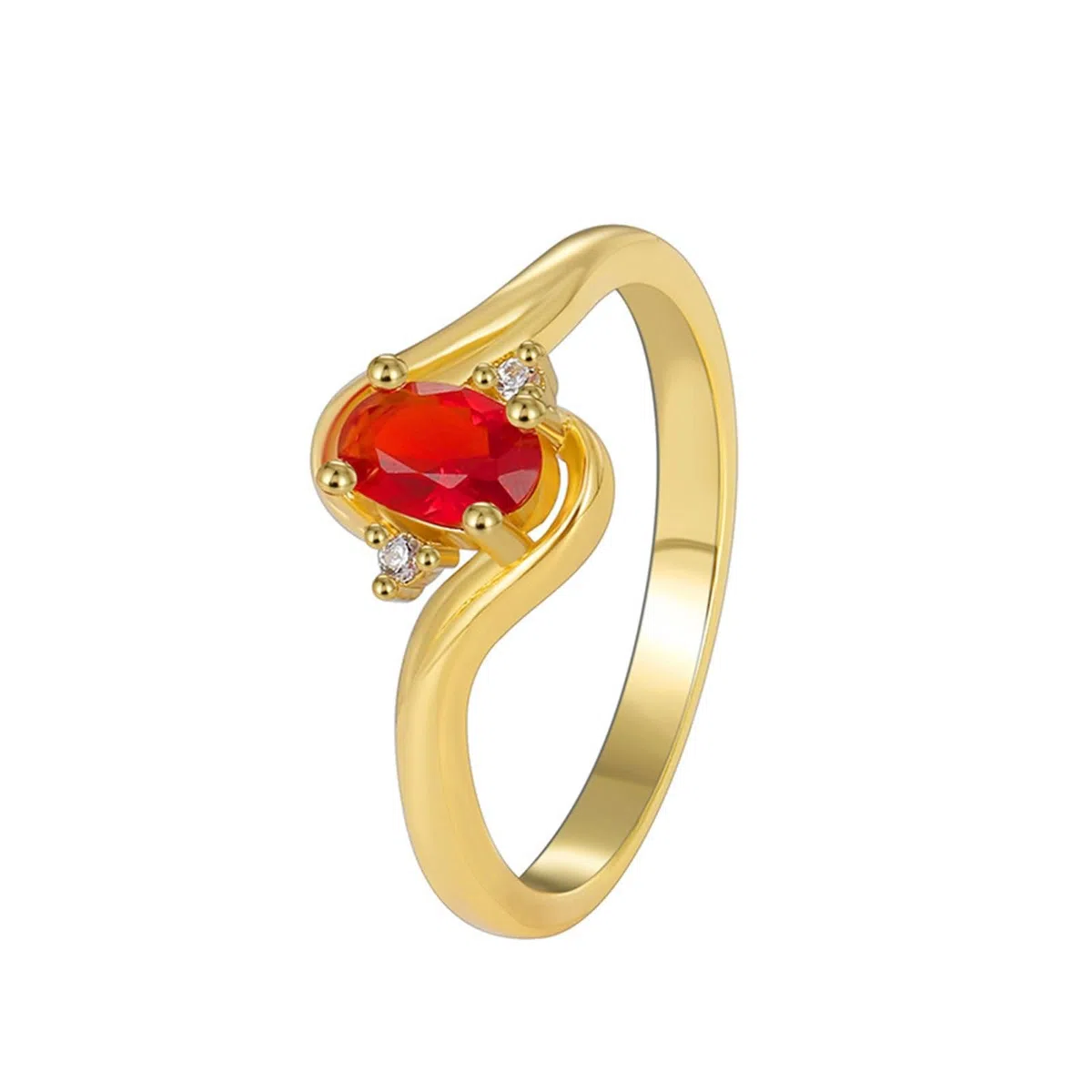 Beydodo Anillos de Compromiso de Oro de 9 14 18 Kilates Mujer con Oval con Rubí Creado y Moissanita, Anillo Oro de Compromiso Mujer