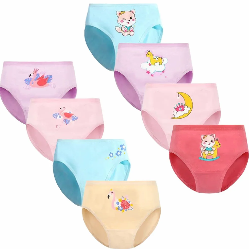 FedMois Pack de 8 Bragas Algodón de Niña Ropa Interior con Diseño de Animal 2-9 Años