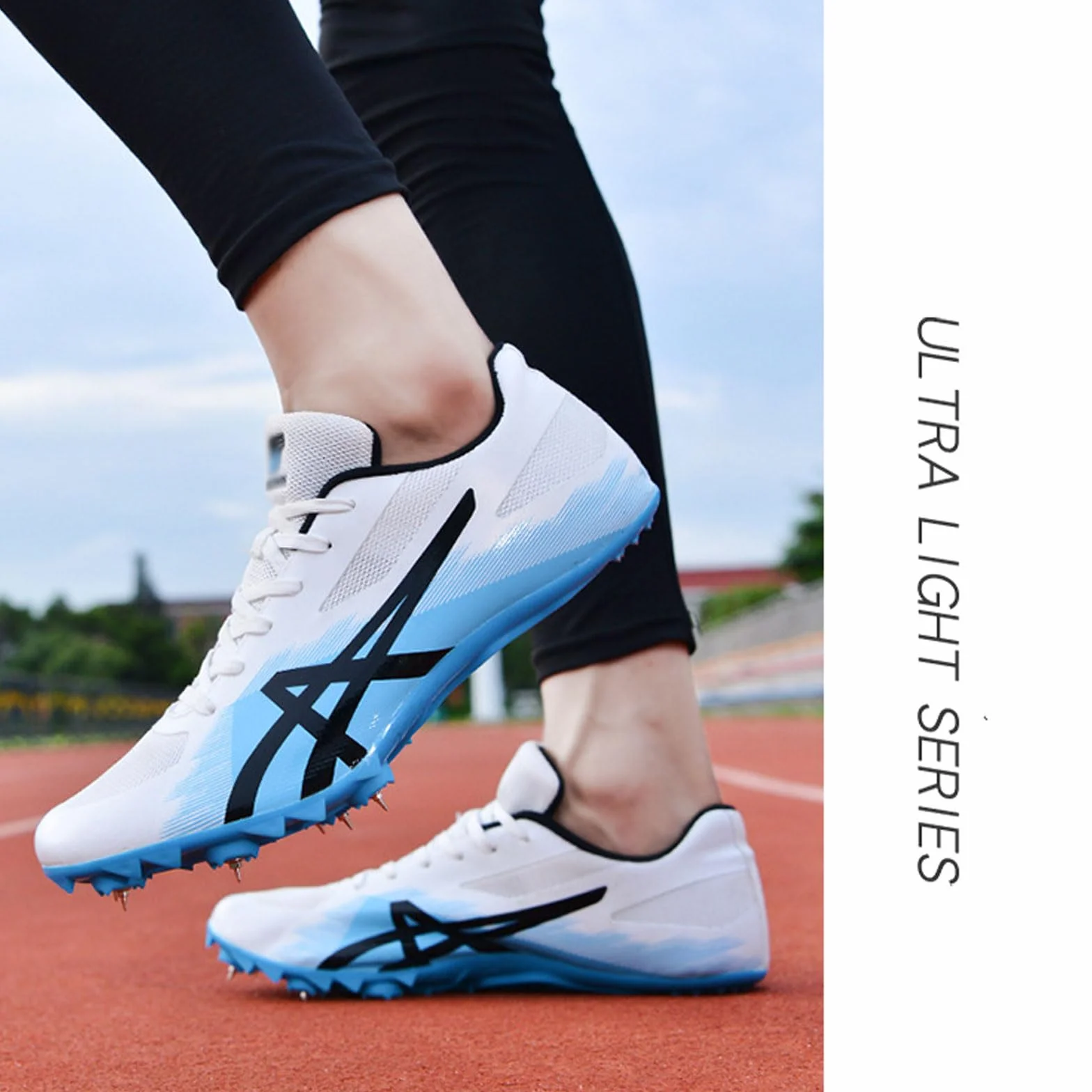 Zapatillas de Atletismo Hombre Mujer 8 Clavos Ligero Resistente al Desgaste Sprint Competición