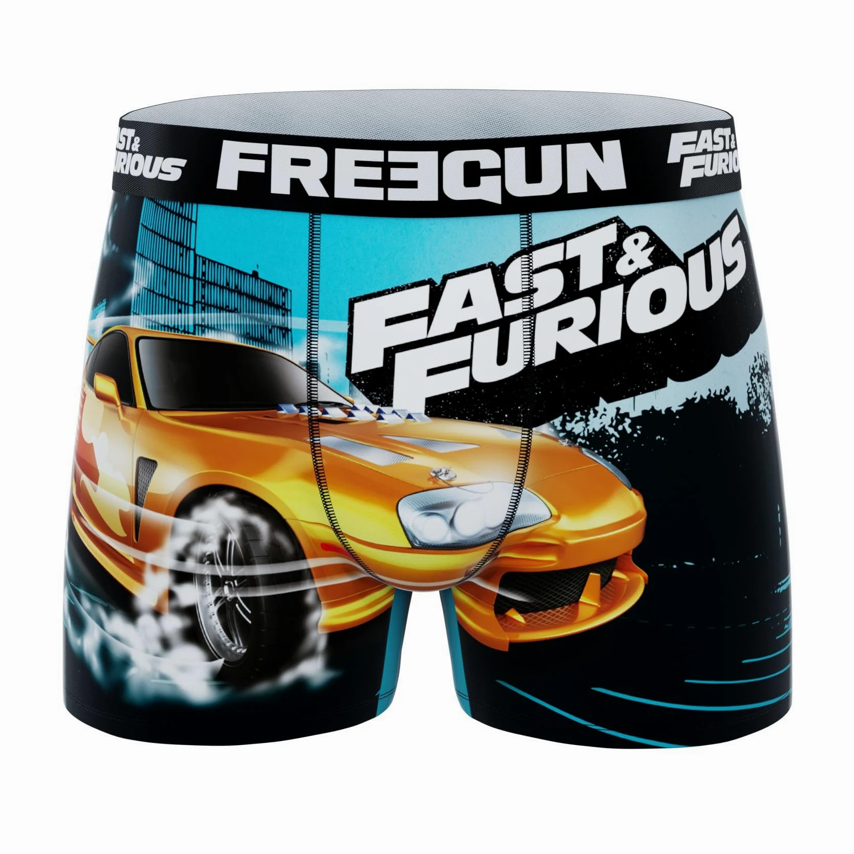 FREEGUN - Calzoncillos para hombre, diseño rápido y furioso, original y suave (juego de 4)