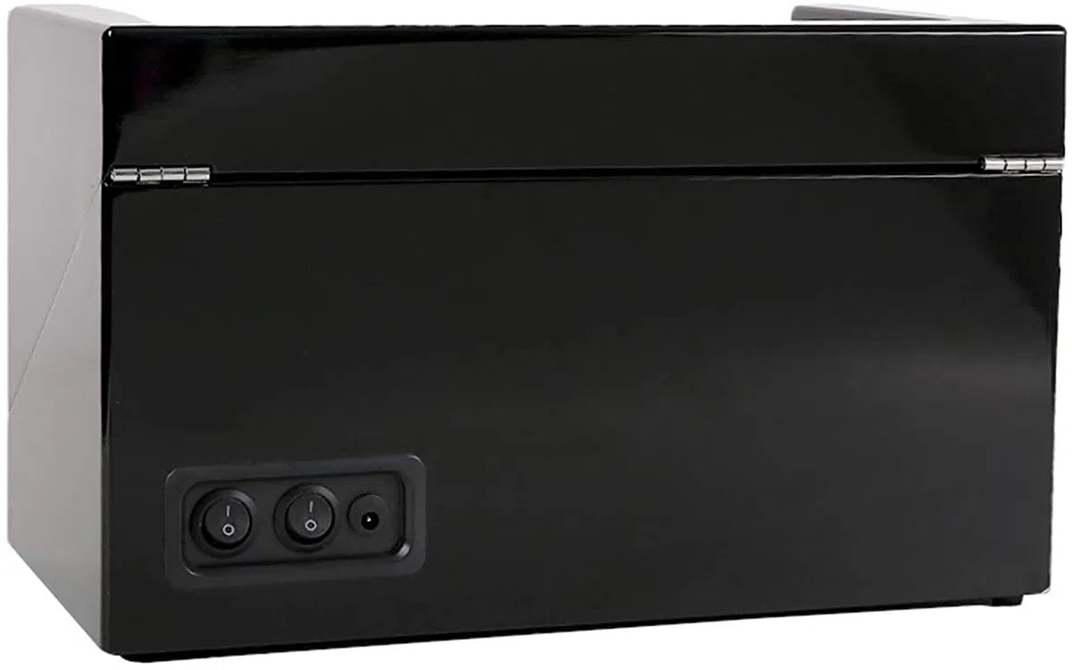 Vitrina de reloj giratoria automática de madera de gama alta, doble cabeza, cuatro relojes epítopos, caja de almacenamiento, soporte de exhibición, relojes mecánicos ultrasilenciosos, agitador (negro)