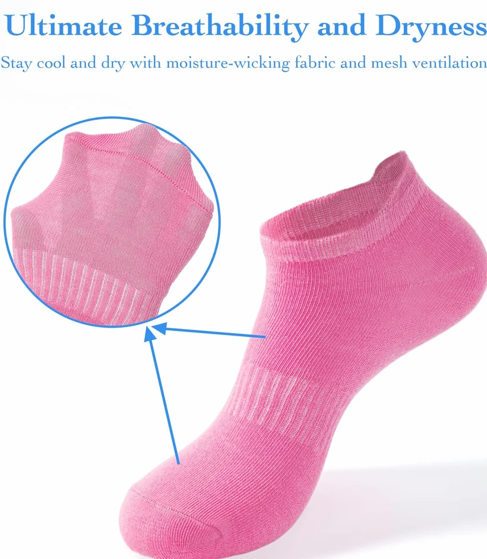 20 pares de calcetines de tobillo para mujer, calcetines de algodón invisibles para mujer, talla 9-11