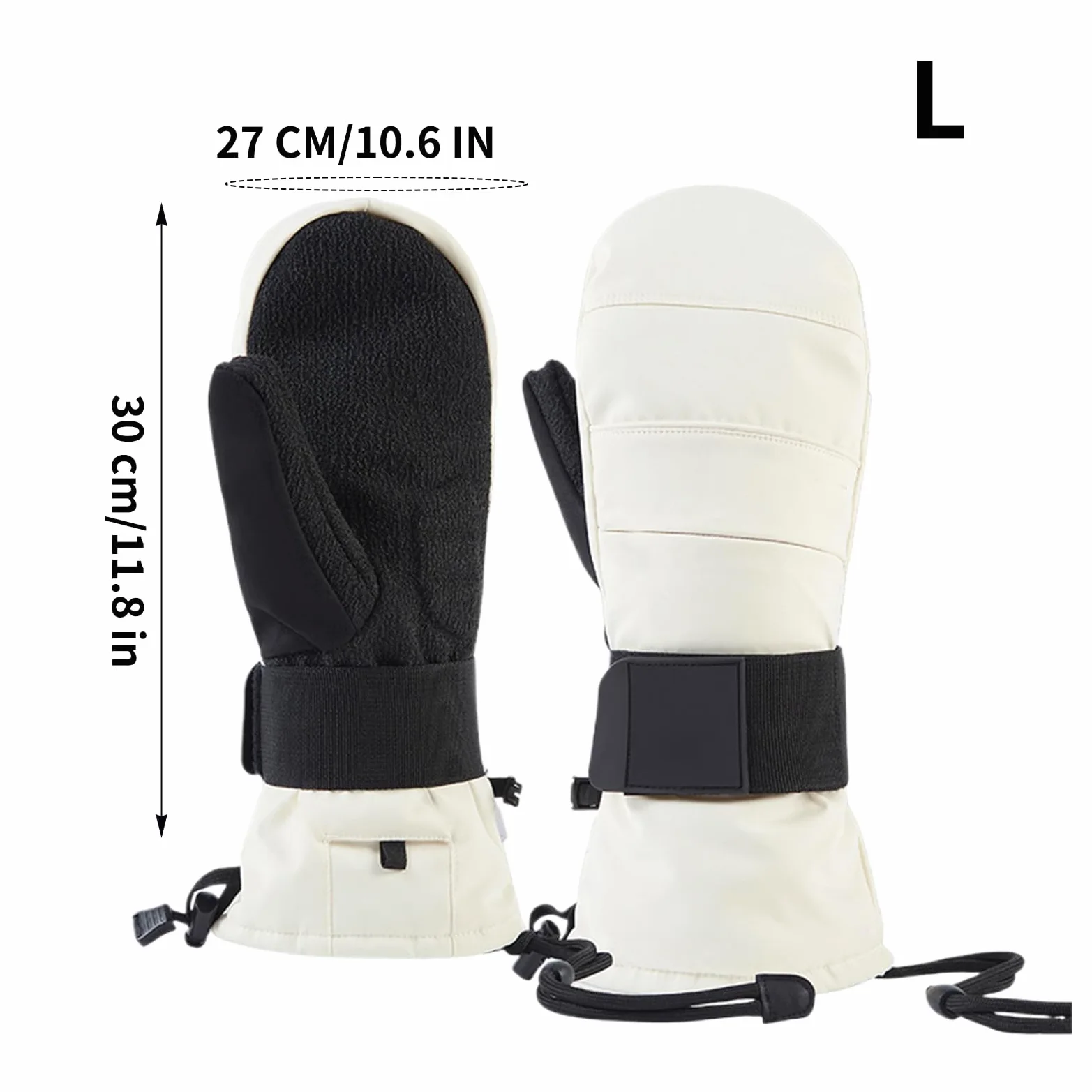 Guantes de conducción de invierno, compatibles con pantalla táctil, diseño aislado con forro polar, protección de muñeca, palma antideslizante con correa ajustable, clima frío, ciclismo, esquí