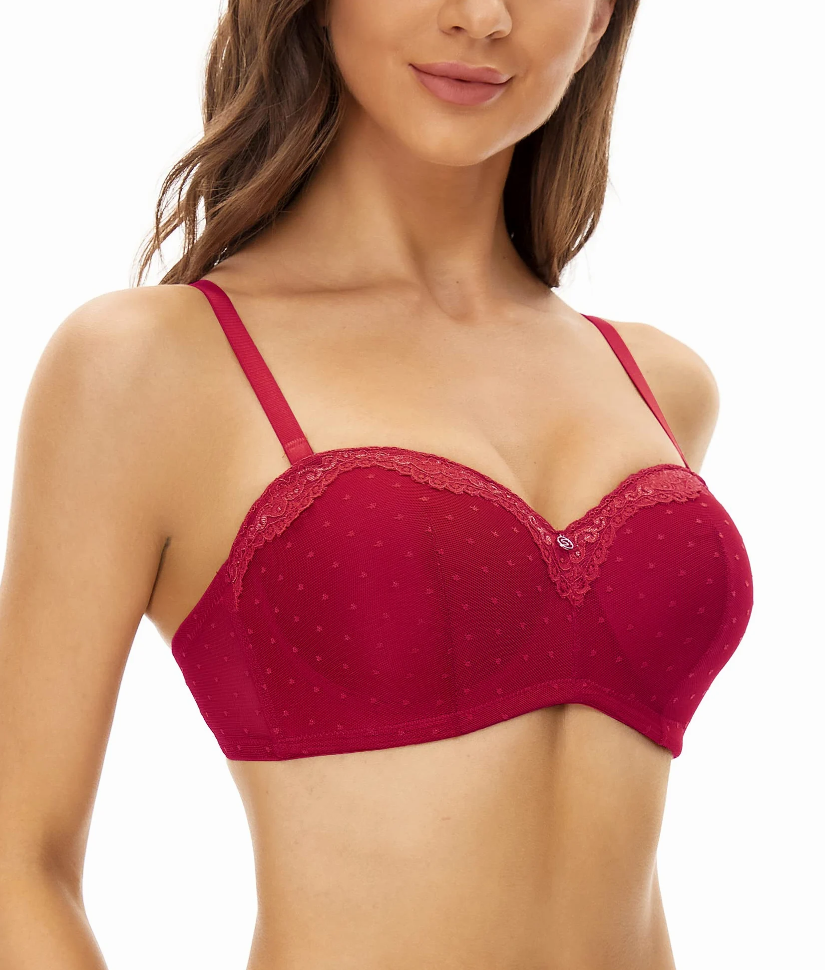 SHEKINI Sujetador Básico de 2 Piezas para Mujer Ropa Interior de Encaje con Anillo de Acero Sujetador sin Relleno Bralette Hebilla Trasera Correa de Hombro Ajustable Bra