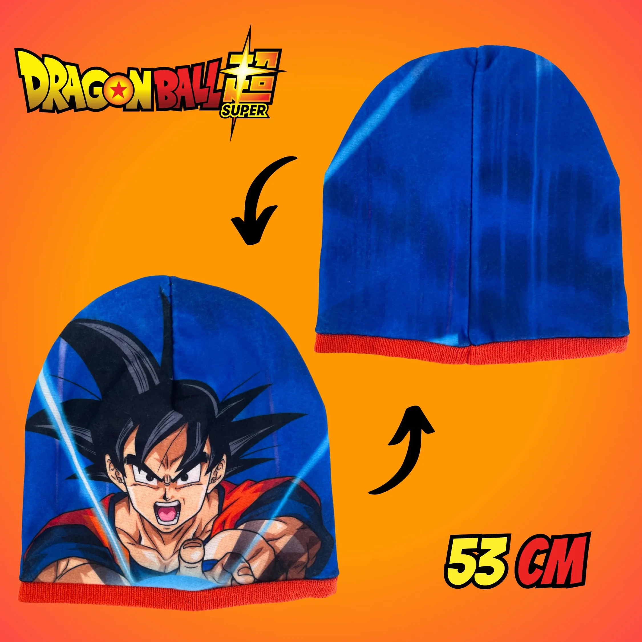Dragon Ball Z Gorro y Guantes para Niño, Conjunto de Invierno Infantil Diseño Goku, Regalo para Niños