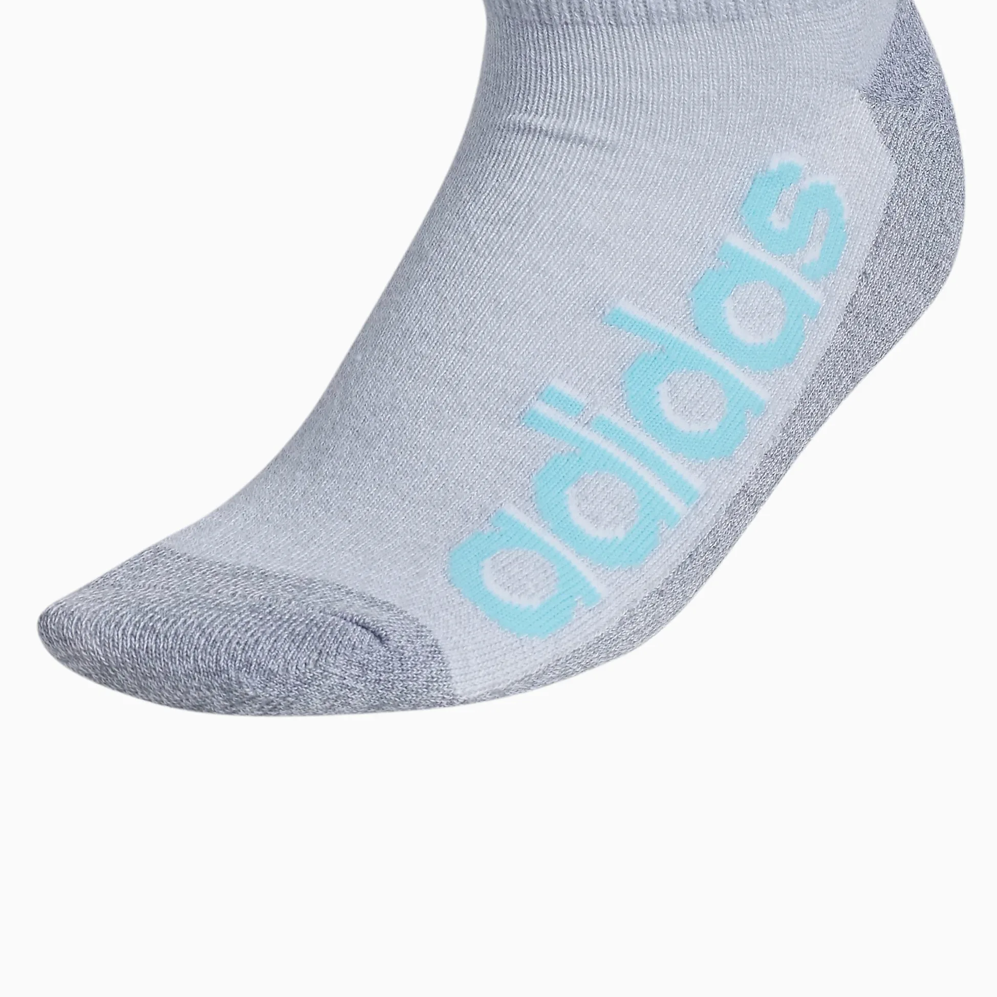 adidas womens Superlite Linear 3.0 No Show Socks (6-Pair), Grey/Bliss Blue/White, Medium