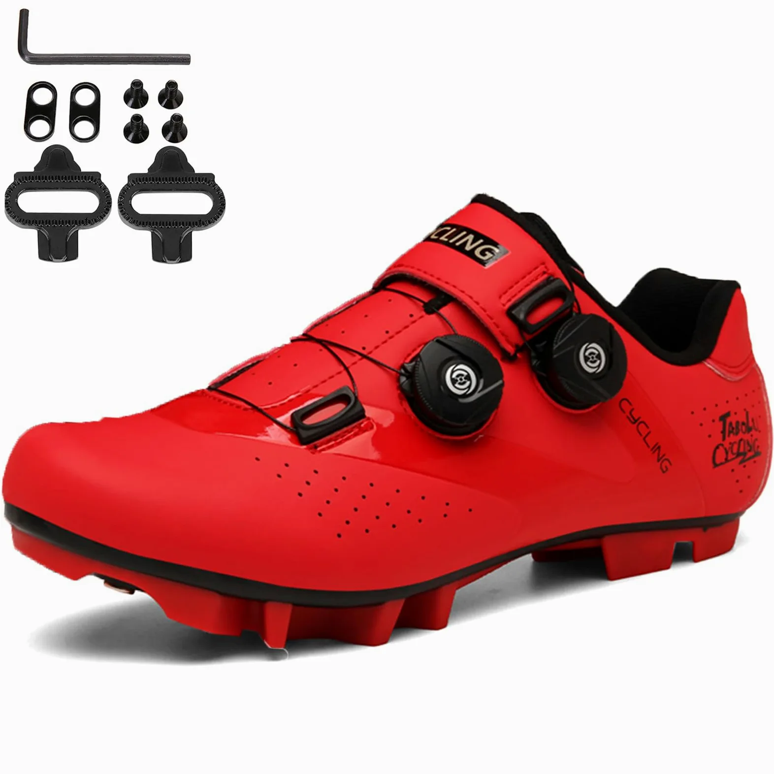 SDEQA Zapatilla de Ciclismo MTB Hombre y Mujer, Zapatos Bicicleta de Carretera Montaña Exterior Compatibles con SPD Pedales de 2 Tornillos con Calas Unisex Adulto