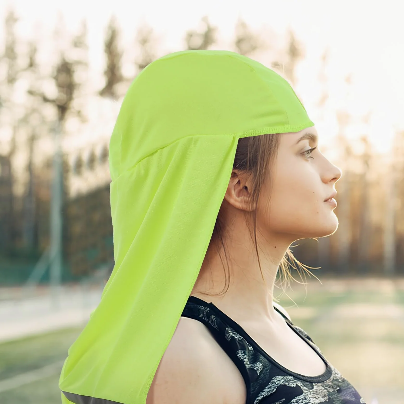 Operitacx 16 Piezas Gorra de Casco de Secado Rápido con Banda Reflectante | Fibra Sintética, Amarillo Fluorescente, Extensión Parasol, Uso Versátil para Pesca y Deportes al Aire Libre