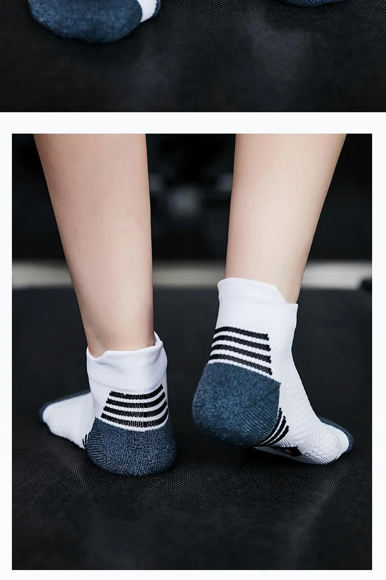 10 pares de calcetines invisibles para mujeres y hombres, de corte bajo, antideslizantes, atléticos, para correr, informales, invisibles, color blanco, M (talla: 40-44), Blanco, 0