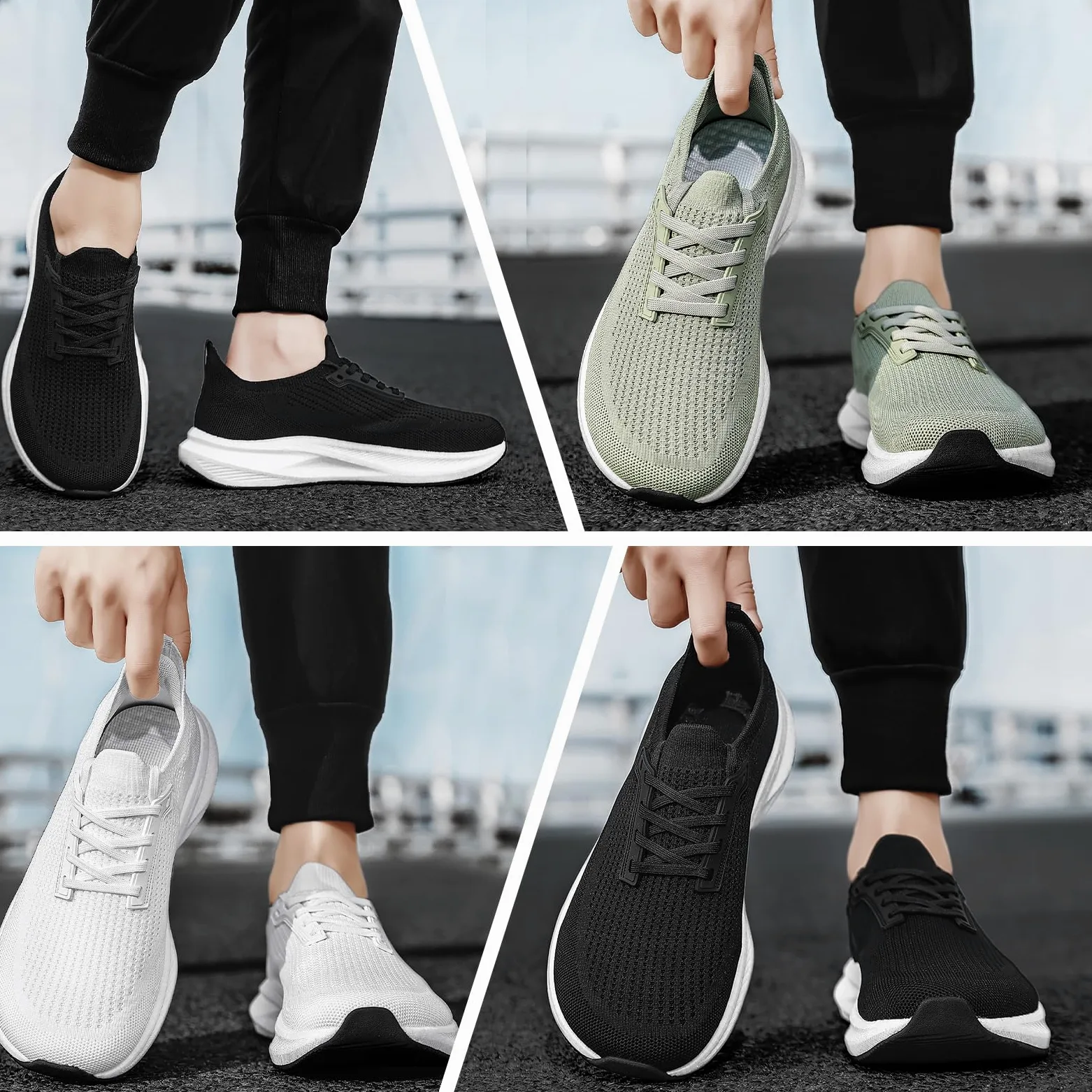 Zapatillas de Running Extra Anchas para Hombre, con amortiguación y Soporte, Ligeras y Transpirables, con Puntera Ancha