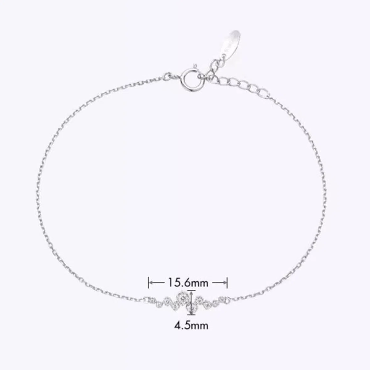 Pulseras de Mujer de Oro Blanco de 9 Kilates / 14 Kilates / 18 Kilates, Cadena con Diamante, Cadena Extensible 16 CM + 5 CM, Pulseras para Ajustable Mujer de Plata