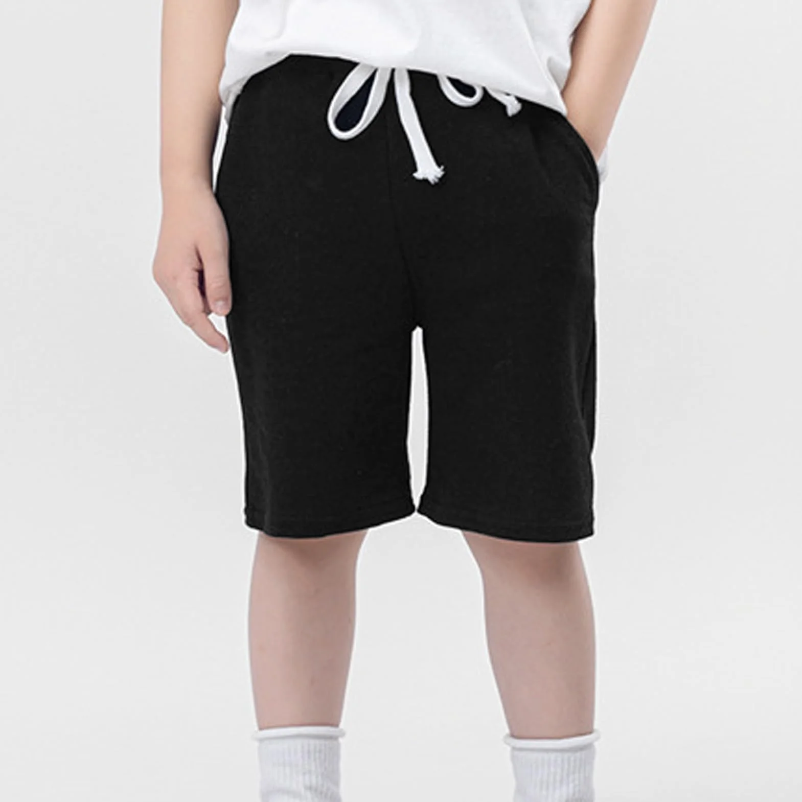 Pantalones Cortos Algodón Verano para Niños Bermuda Color Sólido 3-8 Años