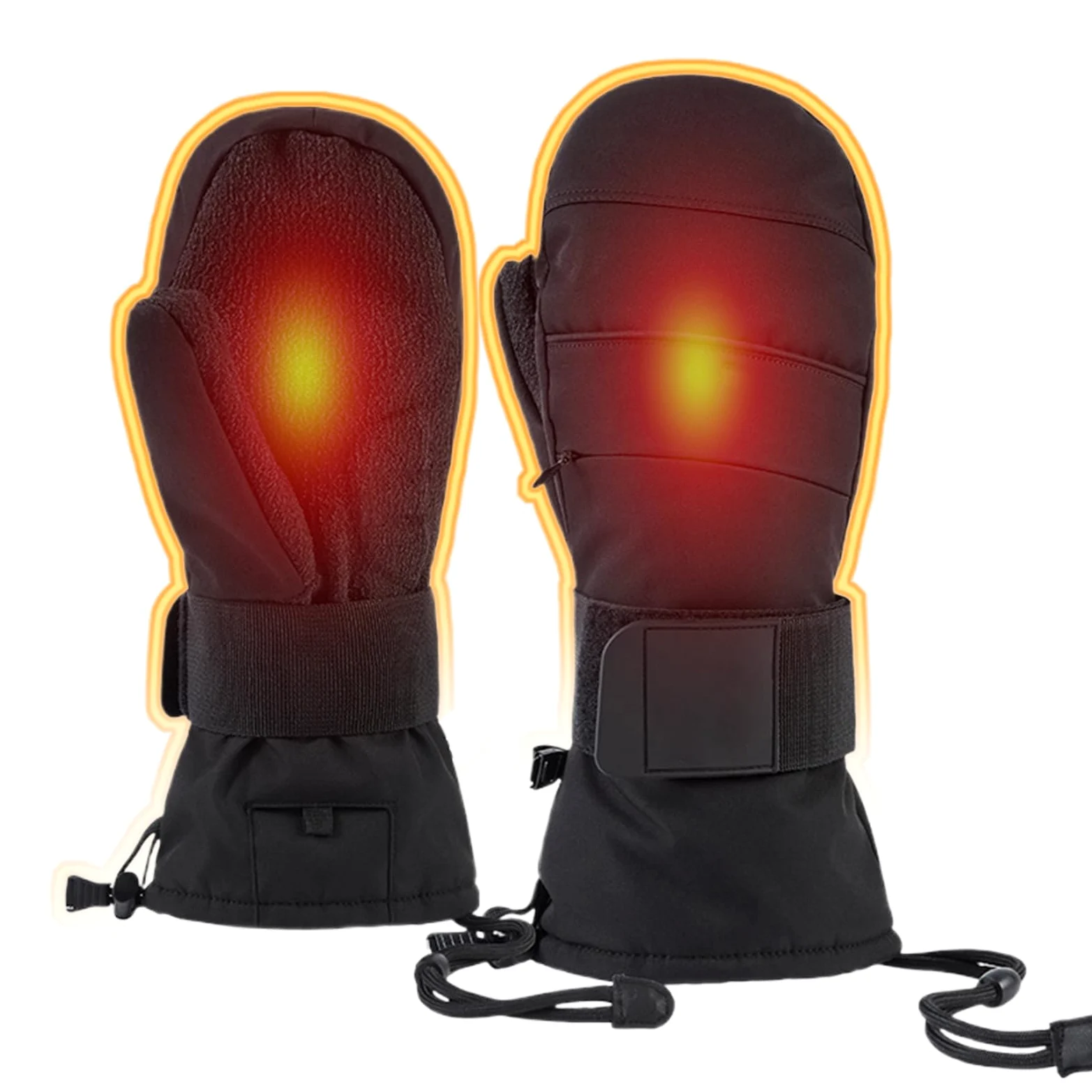 Guantes de invierno - Manoplas compatibles con pantalla táctil, forro polar diseño aislado, protección de muñecas, correa ajustable de palma antideslizante | Tiempo frío al aire libre Ciclismo Esquí