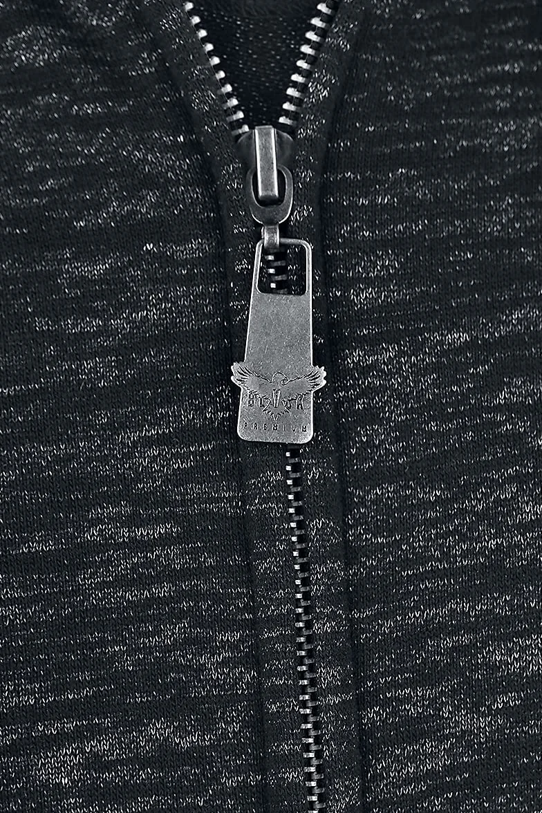 EMP Hombre Chaqueta Gris Oscuro con Capucha Black Premium