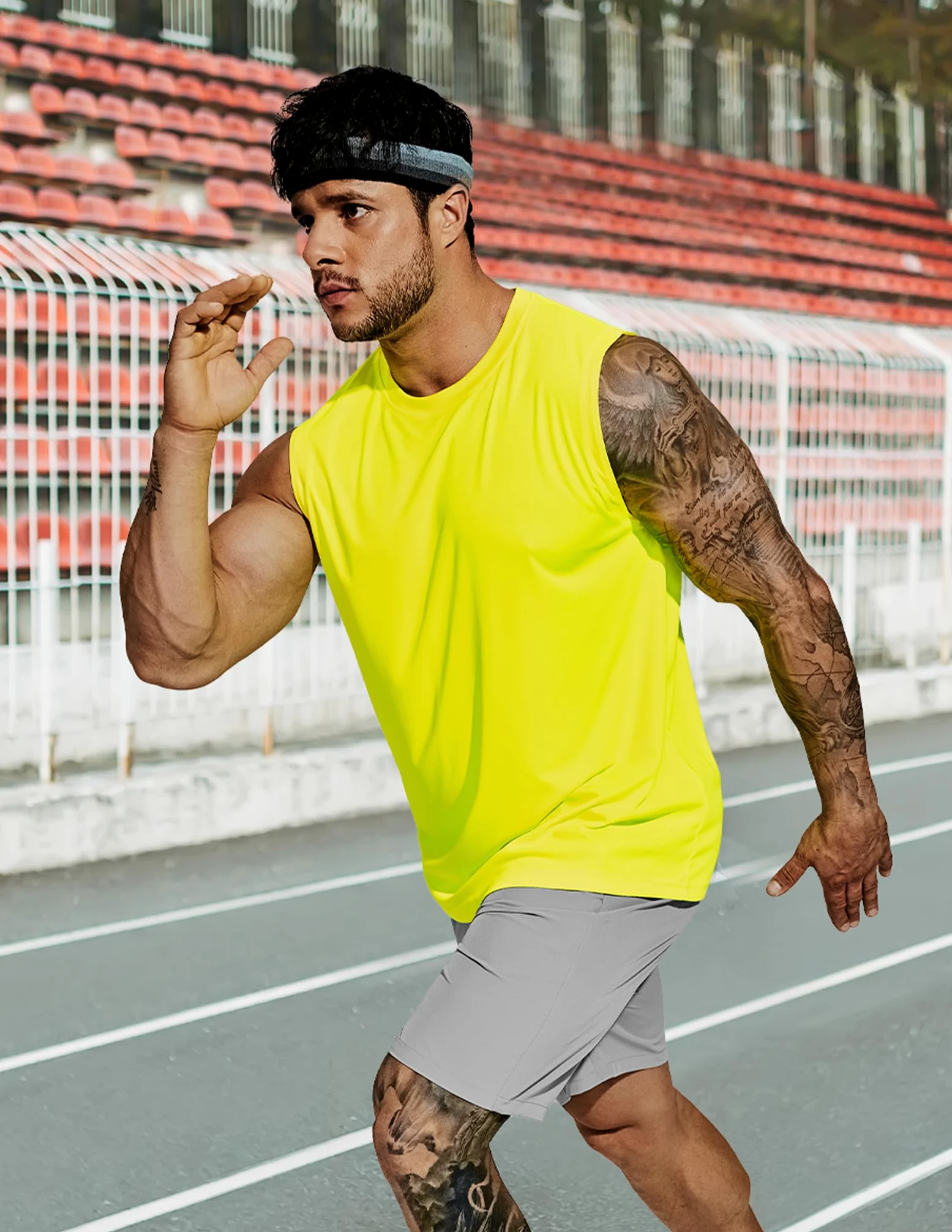 MIER Camiseta sin mangas para hombre, de secado rápido, sin mangas, UPF 50+, para atletismo, gimnasio, correr, natación, playa, entrenamiento