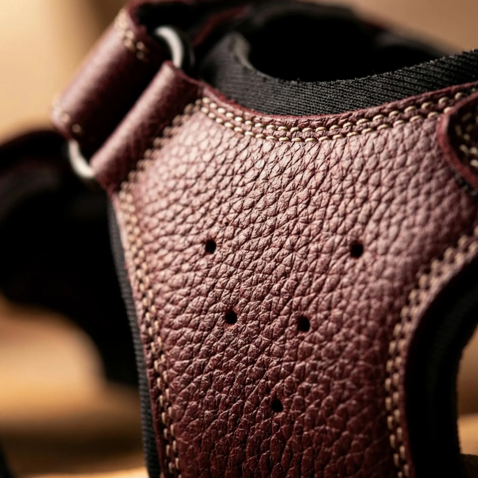Sandalias Cangrejeras de Cuero para Hombre Doble Cierre de Velcro Ajustable
