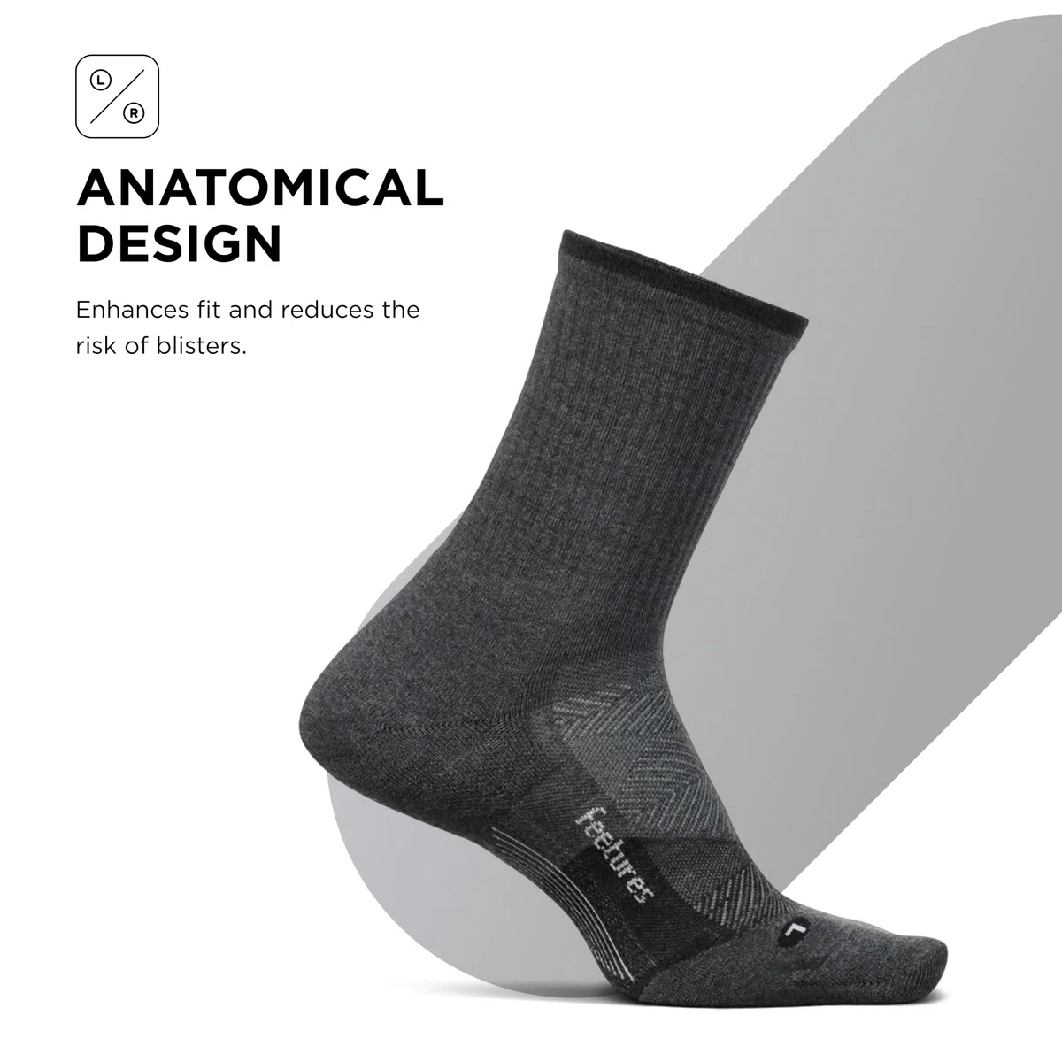 Feetures Trail MAX Cushion Mini Crew Calcetín Unisex Adulto