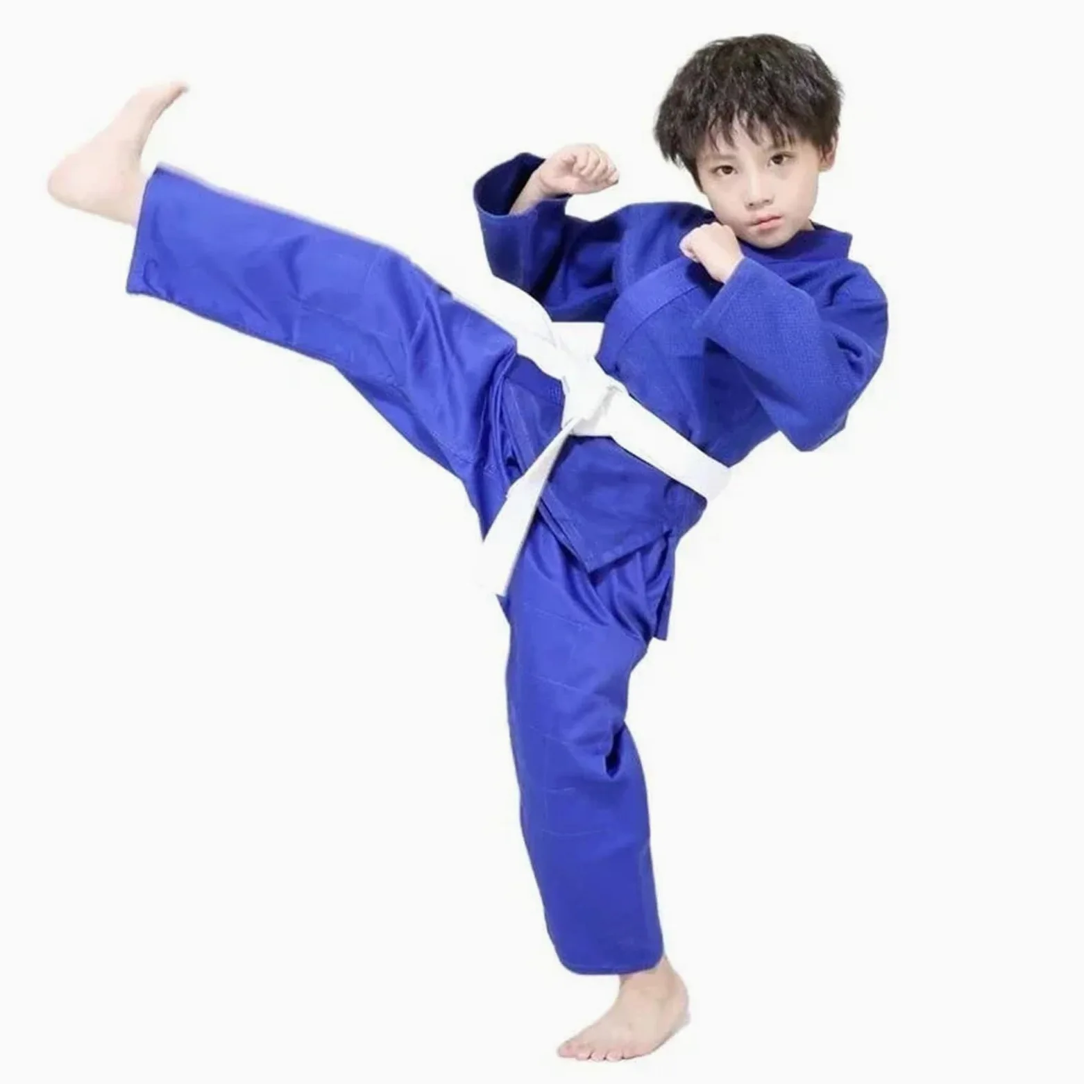 Traje De Judo Uniforme profesional de artes marciales Judo Gi con cinturón blanco, Kimono blanqueado tejido único, perfecto for competición o entrenamiento