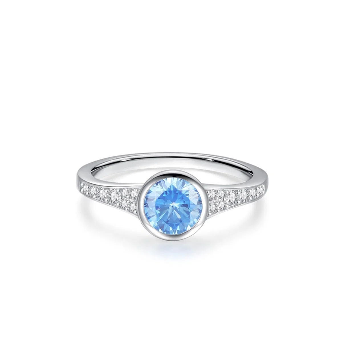 Anillos de oro de 9 quilates, 14 quilates y 18 quilates para ella, elegantes alianzas de compromiso de boda de topacio de 1 quilate, anillo de compromiso de oro blanco macizo con moissanita para mujer
