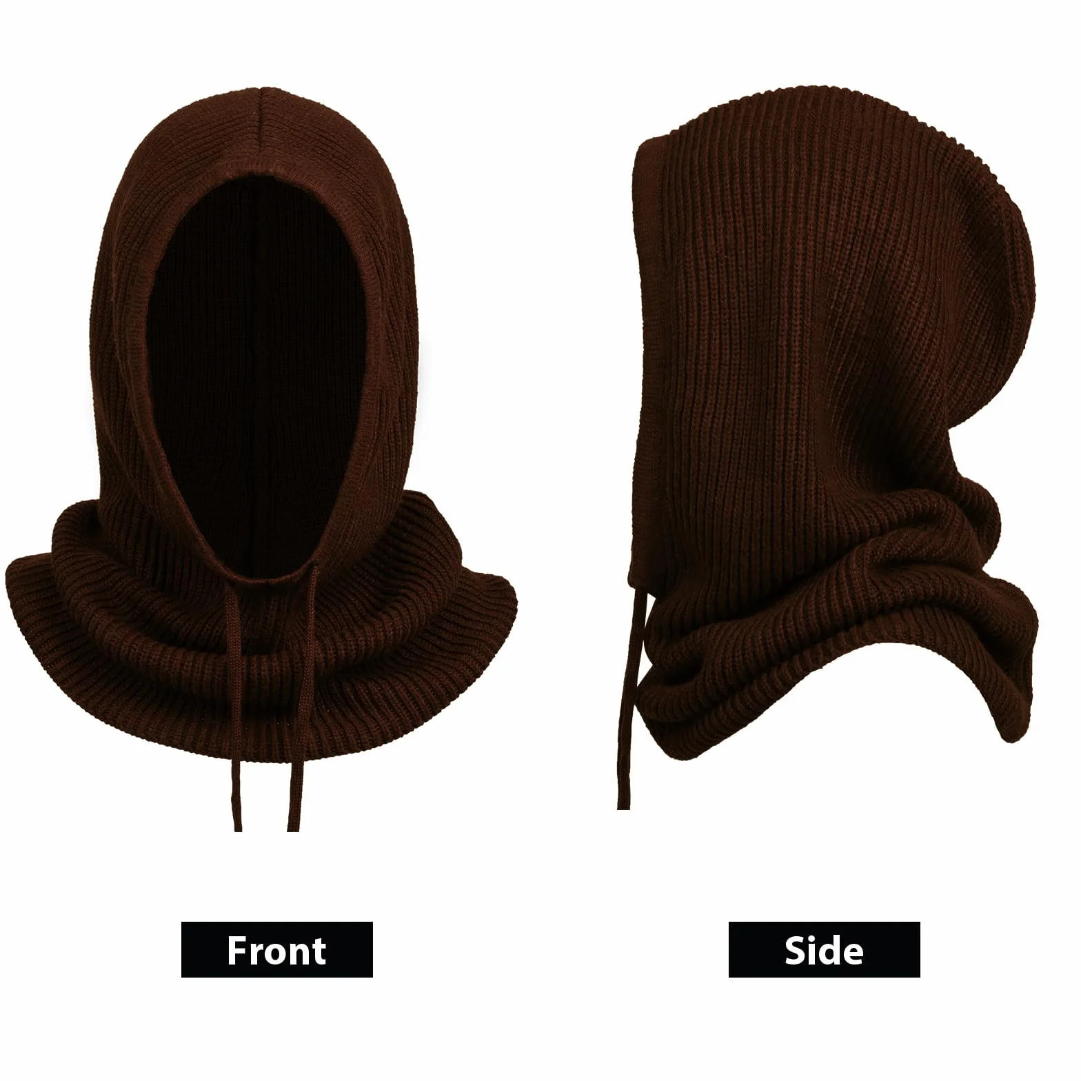DRESHOW Sombreros de Invierno para Las Mujeres Pasamontañas de Punto Beanie Skull Cap Con Cordón Cálido Sombrero con Capucha Bufanda