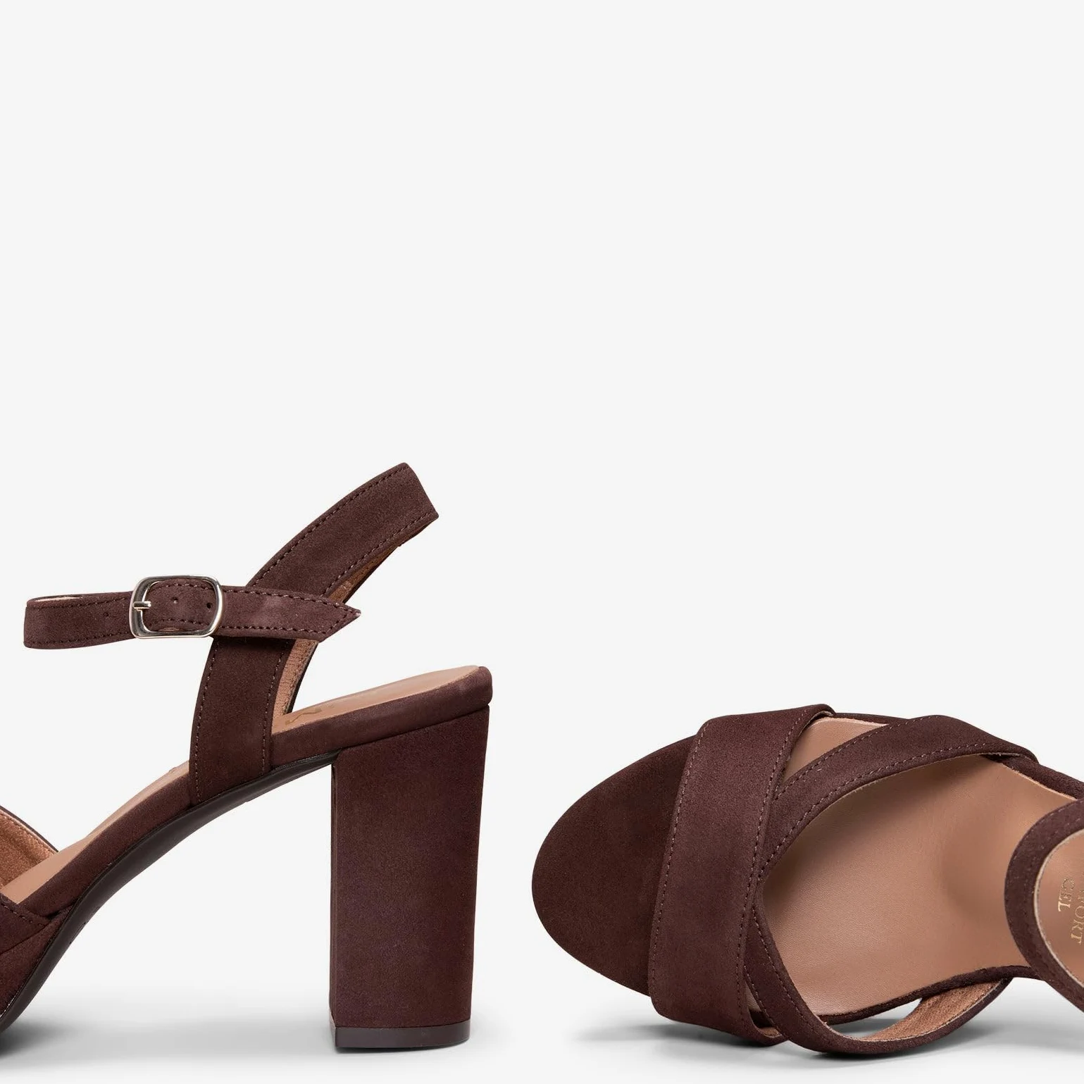miMaO. Sandalias de Fiesta Cómodas en Piel con tacón y Plataforma. con Plantilla de Gel. Diseñado y Fabricado en España