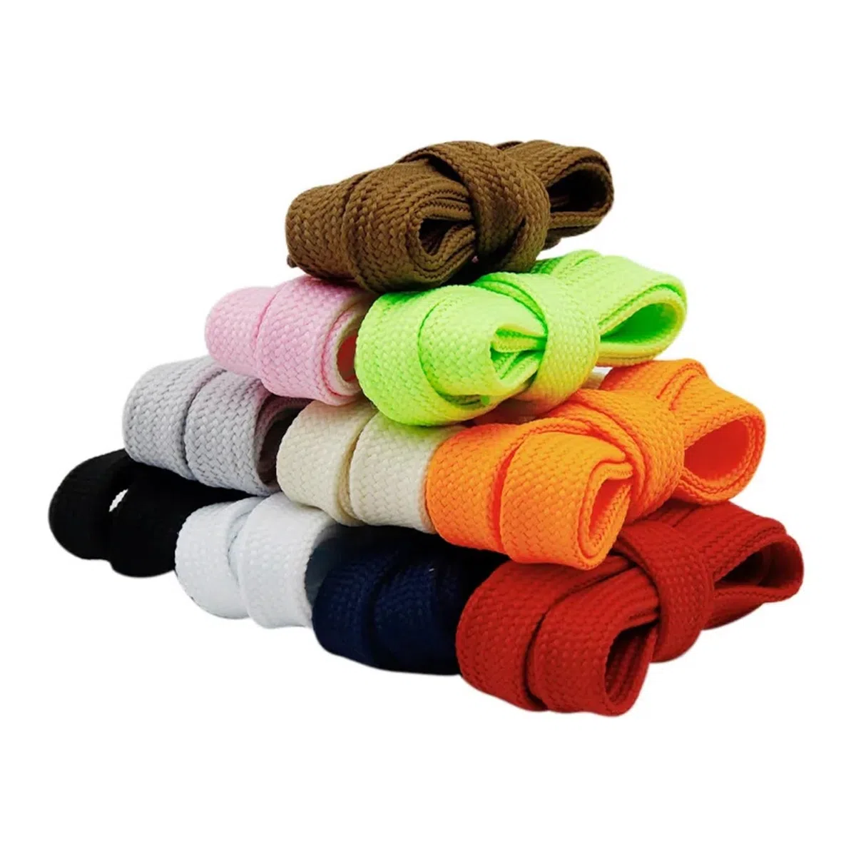 HEAGER cordones de calzado flexibles, Zapatilla de deporte con cordones de doble capa, ancho Extro de 18mm, 10 diseños, cordón plano for zapatos planos de Color sólido(White,120cm)