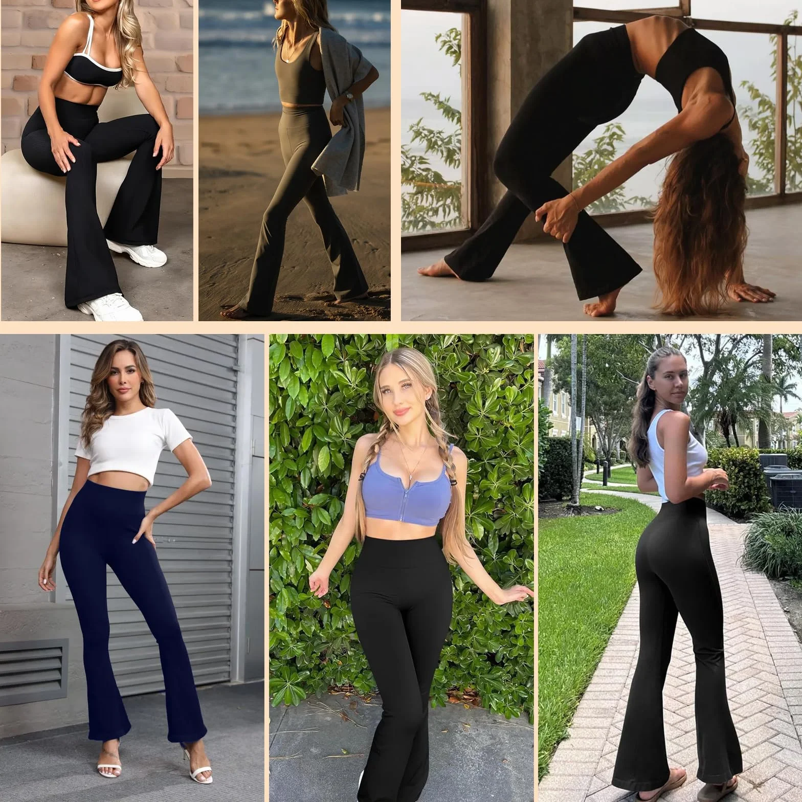 Pantalones de Yoga para Mujer Cintura Alta Pantalones Acampanados Bootcut Yoga Pants Casual Flared Leggings Deportivos Push Up Pantalones de Jazz Trabajo Fitness Entrenamient