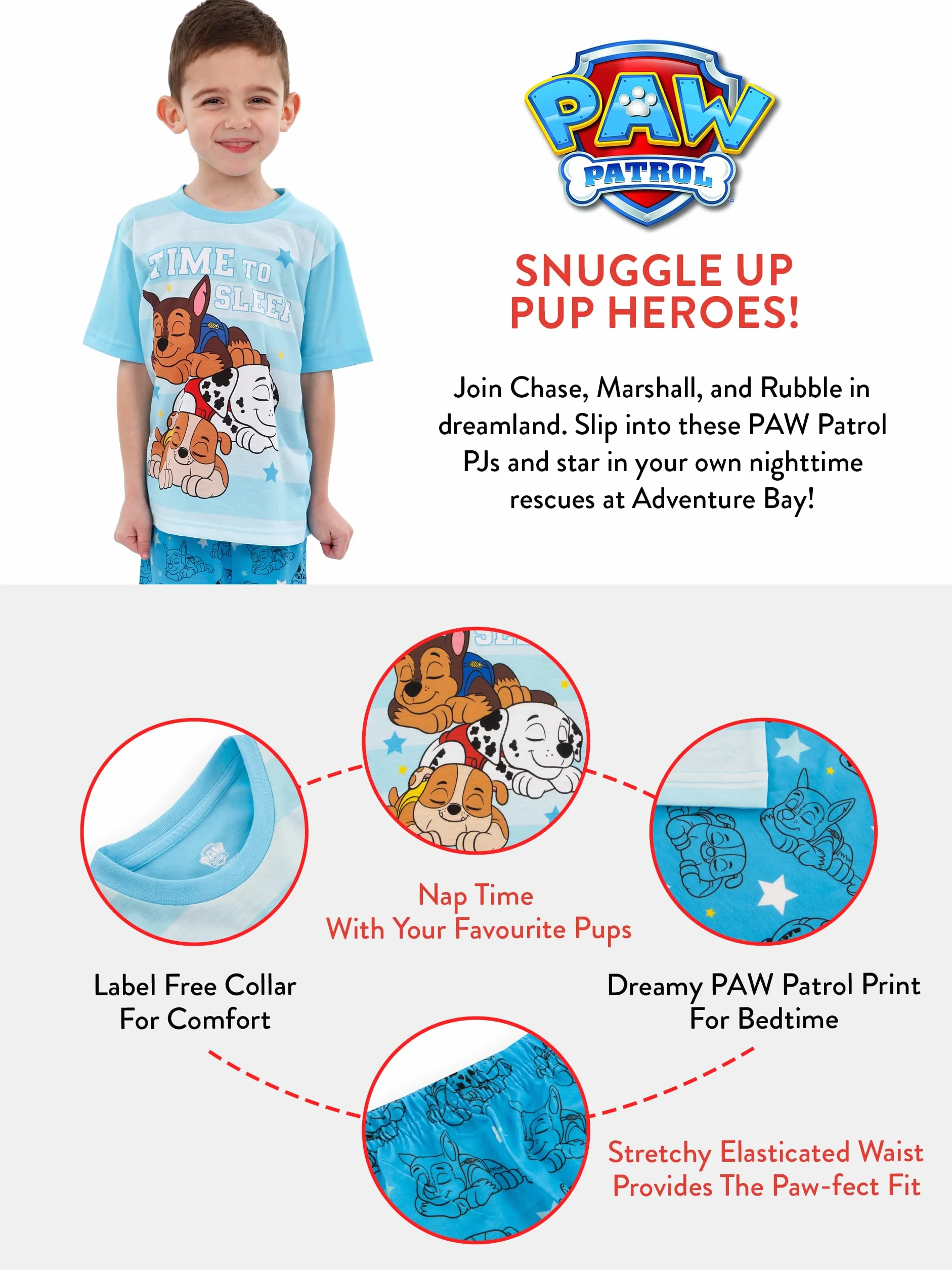 Paw Patrol Pijama Niño Patrulla Canina Corto Verano