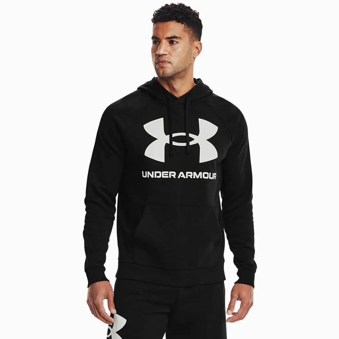 Under Armour Rival Fleece - Sudadera con capucha para hombre con logotipo grande