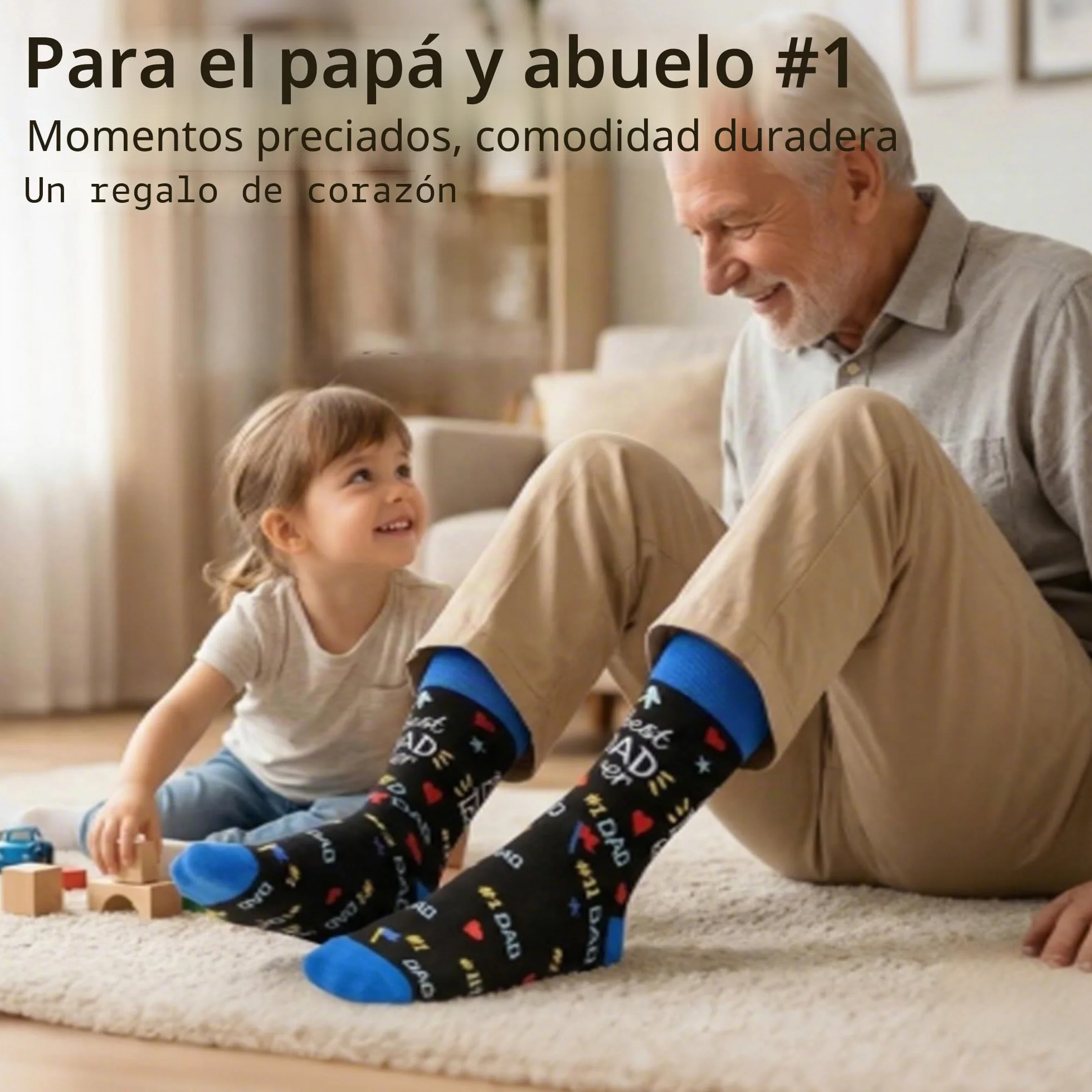 BISOUSOX Regalo de Papá Calcetines de Graciosos Hombre divertidos Estampados Algodón Calcetines dia del padre BEST DAD EVER