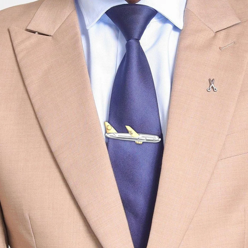 Pinza De Corbata para Hombre, Pinza De Corbata De Avión, Novedosa, Pinza De Corbata De Avión, Regalo para Aniversario De Boda, Negocios