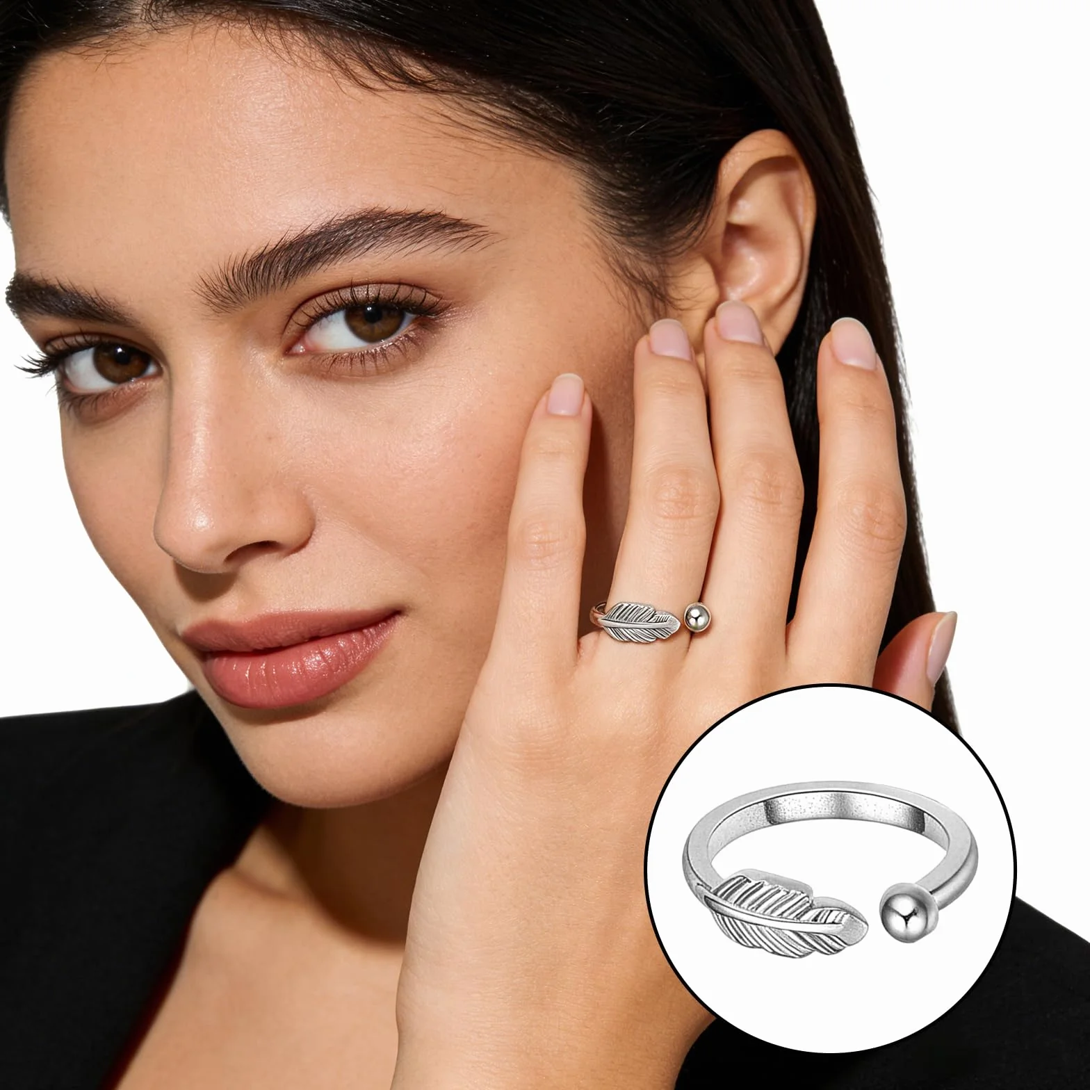 12 Piezas Anillos para el Dedo del Pie Mujer, Anillos de Dedo Ajustables, Anillo de Dedo del Pie Abiertos, Joyería Regalo Amistad San Valentín Día de la Madre, Plata