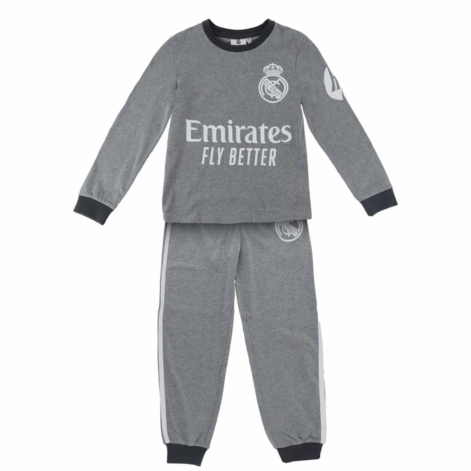 Pijama Largo Real Madrid Niño Conjunto Oficial Dormir Infantil Manga Larga Pantalón Escudo Colores Club