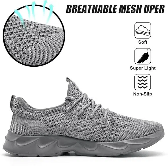 EGMPDA Tenis para hombre, sin cordones, para correr, caminar, informales, a la moda, entrenamiento, gimnasio, atletismo, senderismo, antideslizantes, ligeros, transpirables
