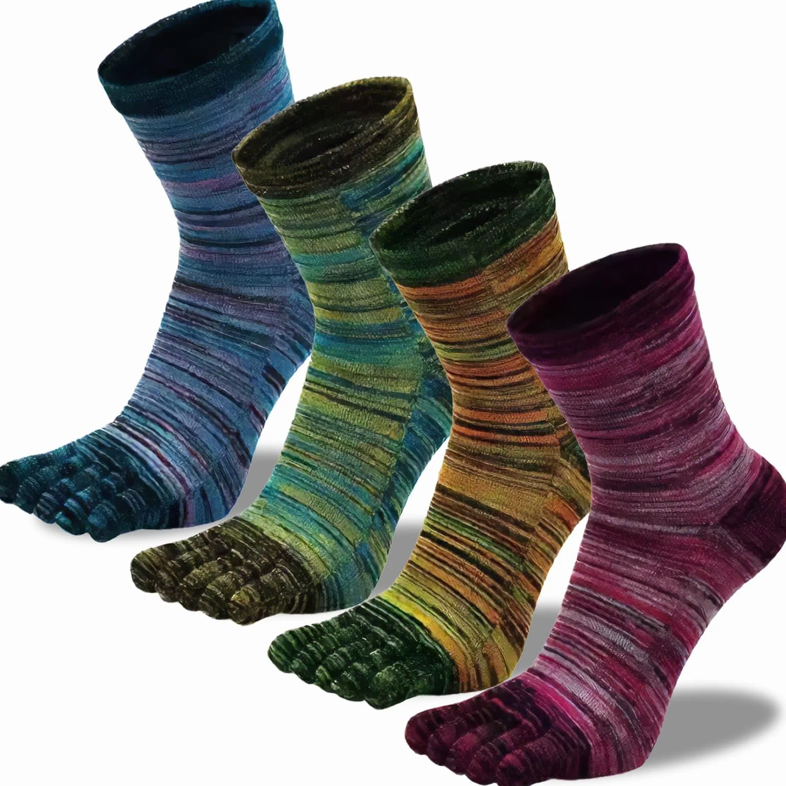 Calcetines 5 Dedos Hombre 4 Pares 39–45 Algodón Transpirables Antideslizantes Antiampollas Secado Rápido Running Gimnasio