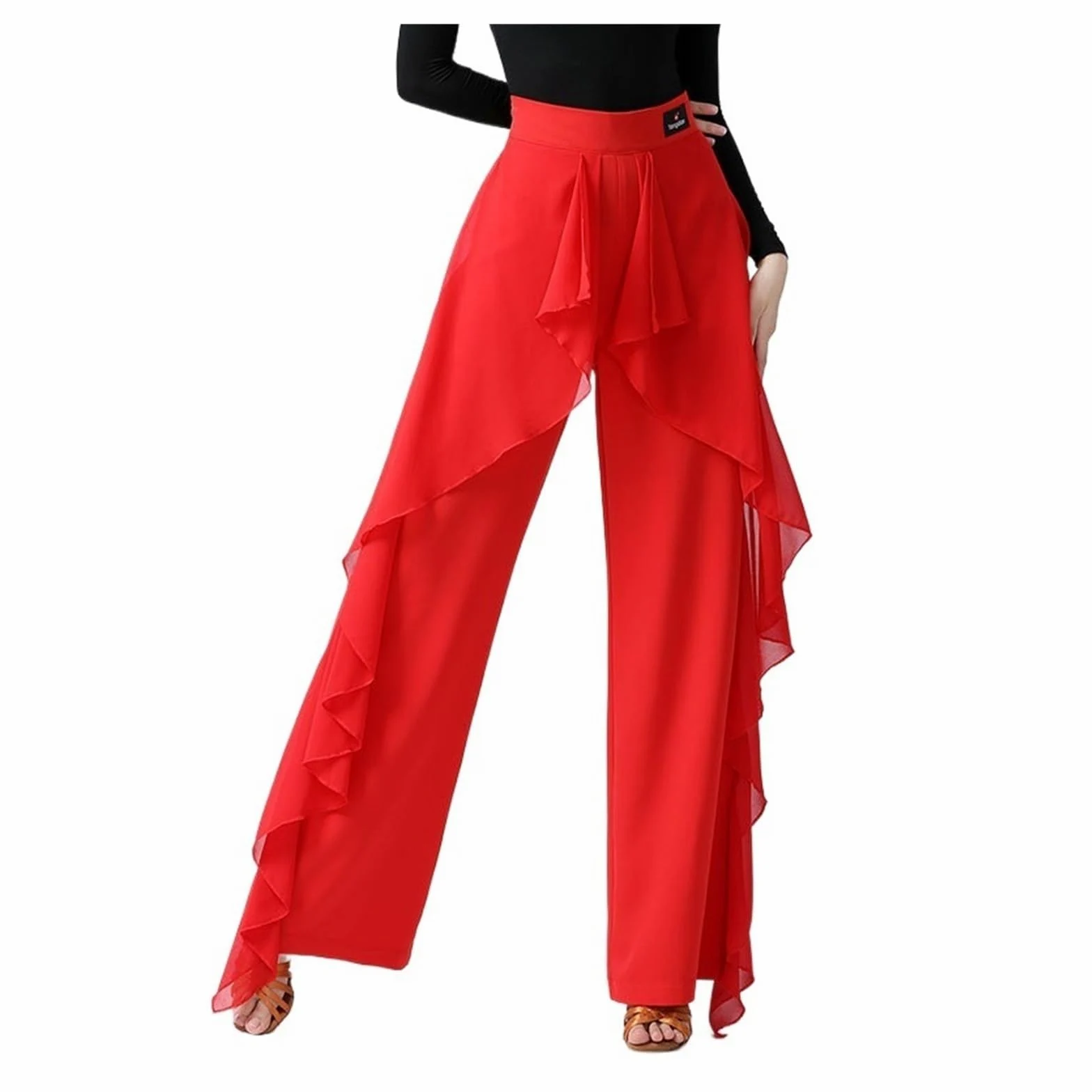 Pantalones de Baile Latino poliéster | Danza latina multicolor S-3XL: práctica de actuación