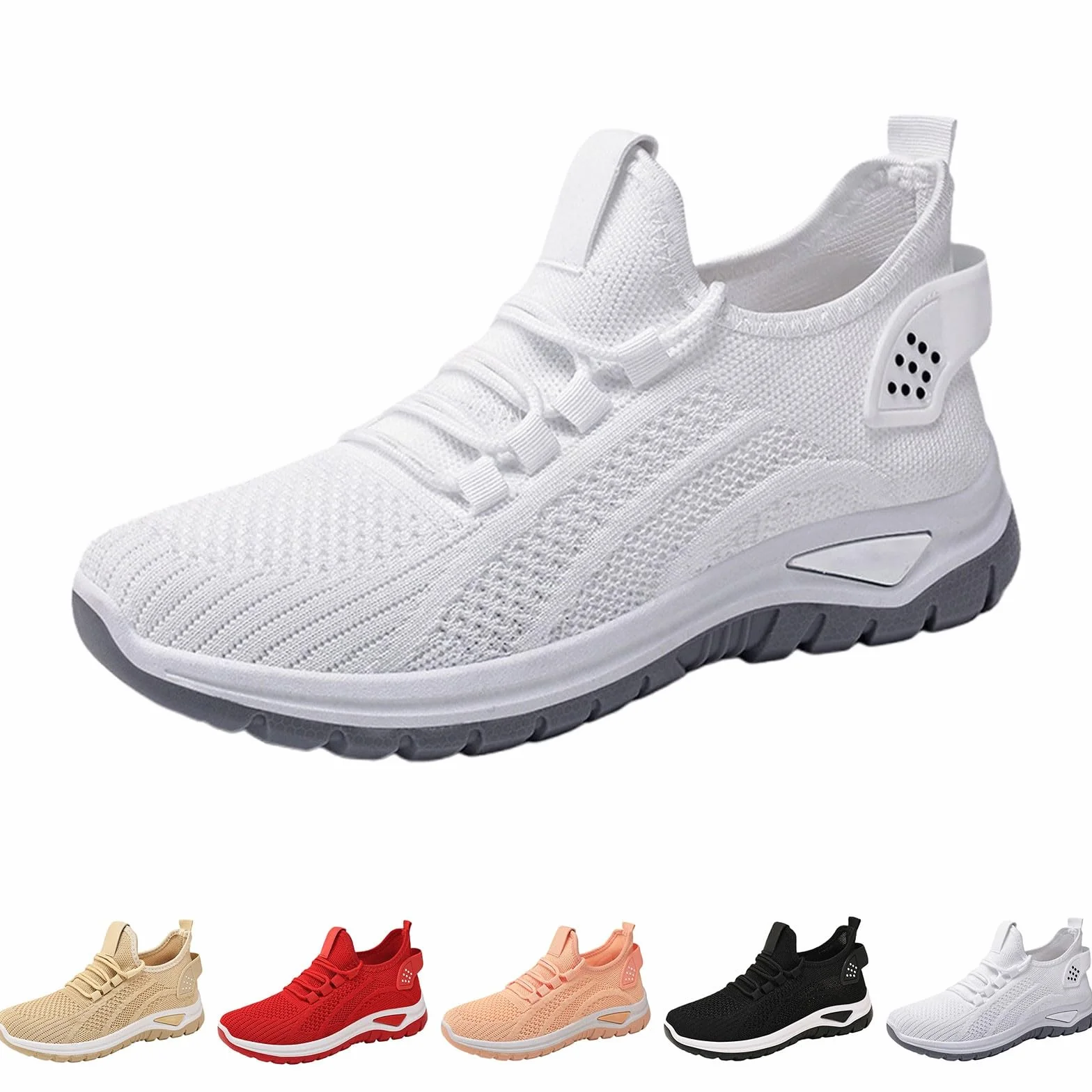 Zapatillas Caminar Mujer Deportivas Sin Cordones Malla Transpirable Slip-on Non Slip Ligero