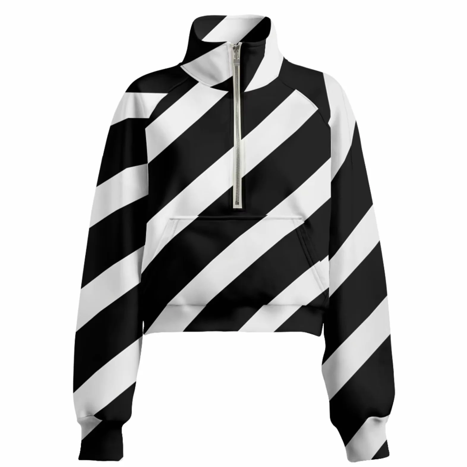 Poceacles Sudadera de media cremallera para mujer, con agujero para el pulgar, manga larga, cuello alto, sudadera con bolsillo, para otoño e invierno