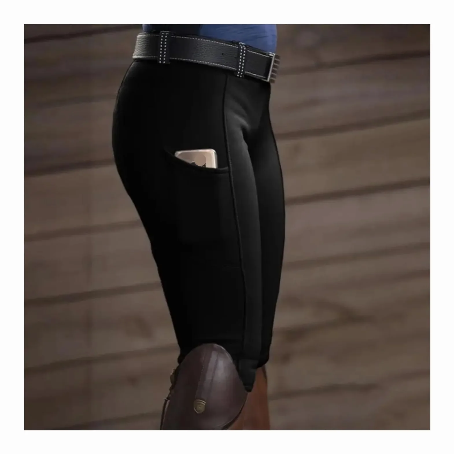 Mallas de equitación con Bolsillo y realce Cadera for Mujer, Pantalones, calzas ecuestres para Ciclismo Y Deportes