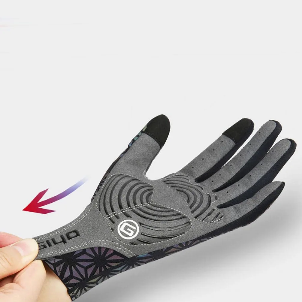Guantes de Ciclismo, Ropa de Ciclismo, Compatibles con Pantallas Táctiles, de Dedos Completos, Antideslizantes, Transpirables, Guantes Funcionales Par